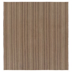 Vintage Bidjar Persian Kilim, tappeto tribale a strisce marroni