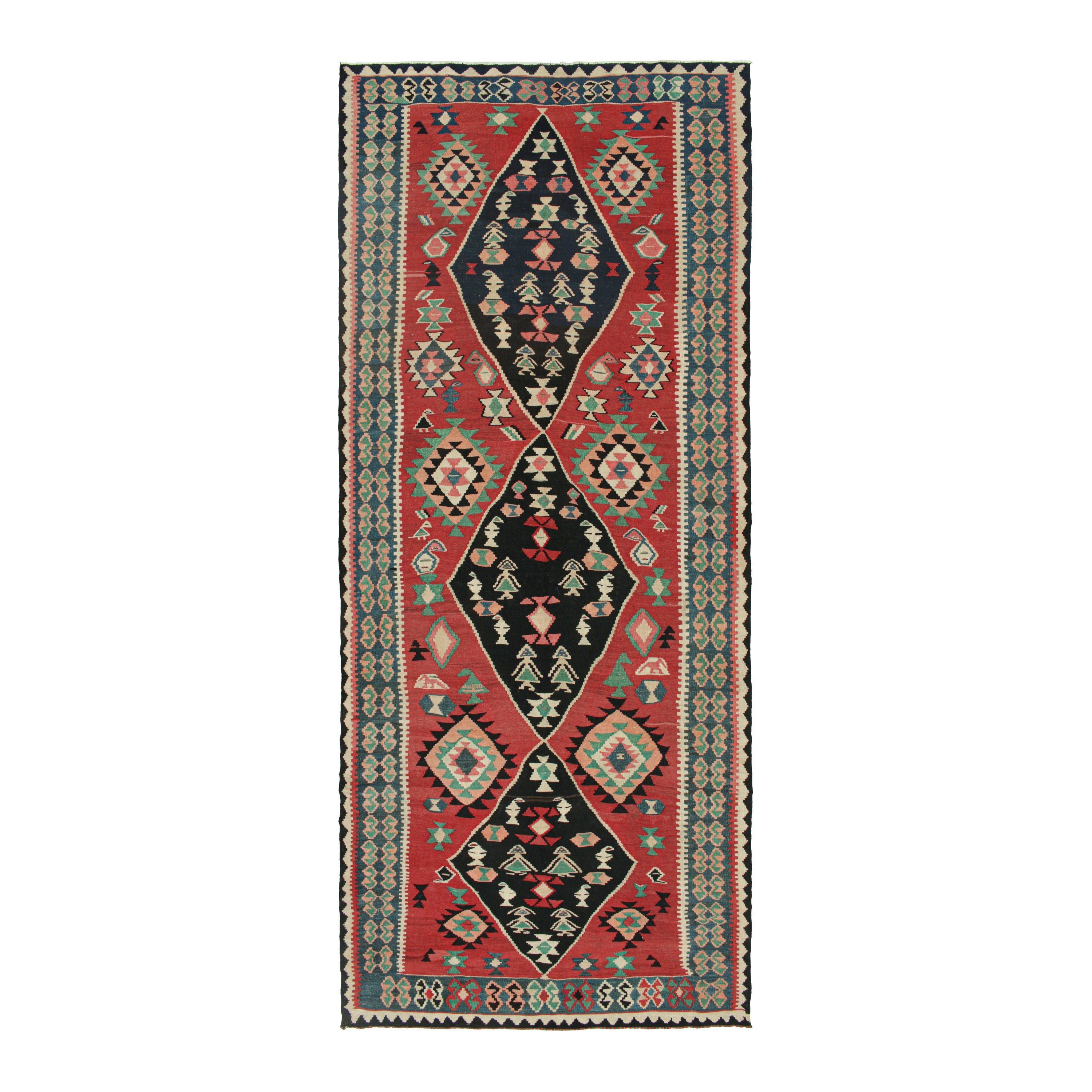 Bidjar-Persischer Kelim mit Diamanten und geometrischen Mustern von Teppich & Kilim