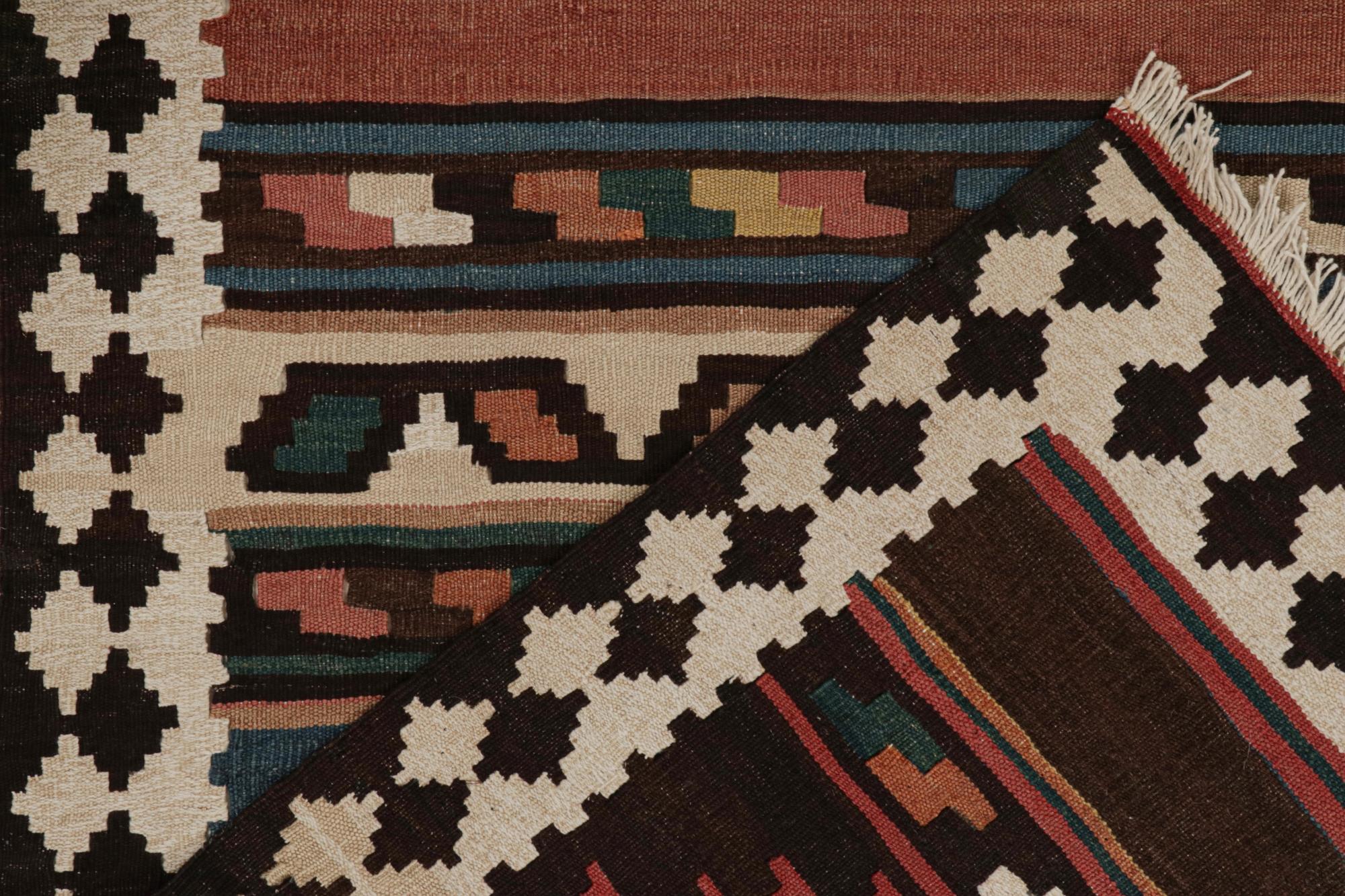 Wool Vintage Bidjar Persian Kilim with Geometric Patterns For Sale
