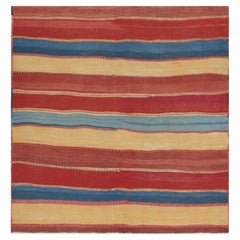 Vintage Bidjar Persian Tribal Kilim in Red, Gold and Blue Stripes by Rug & Kilim