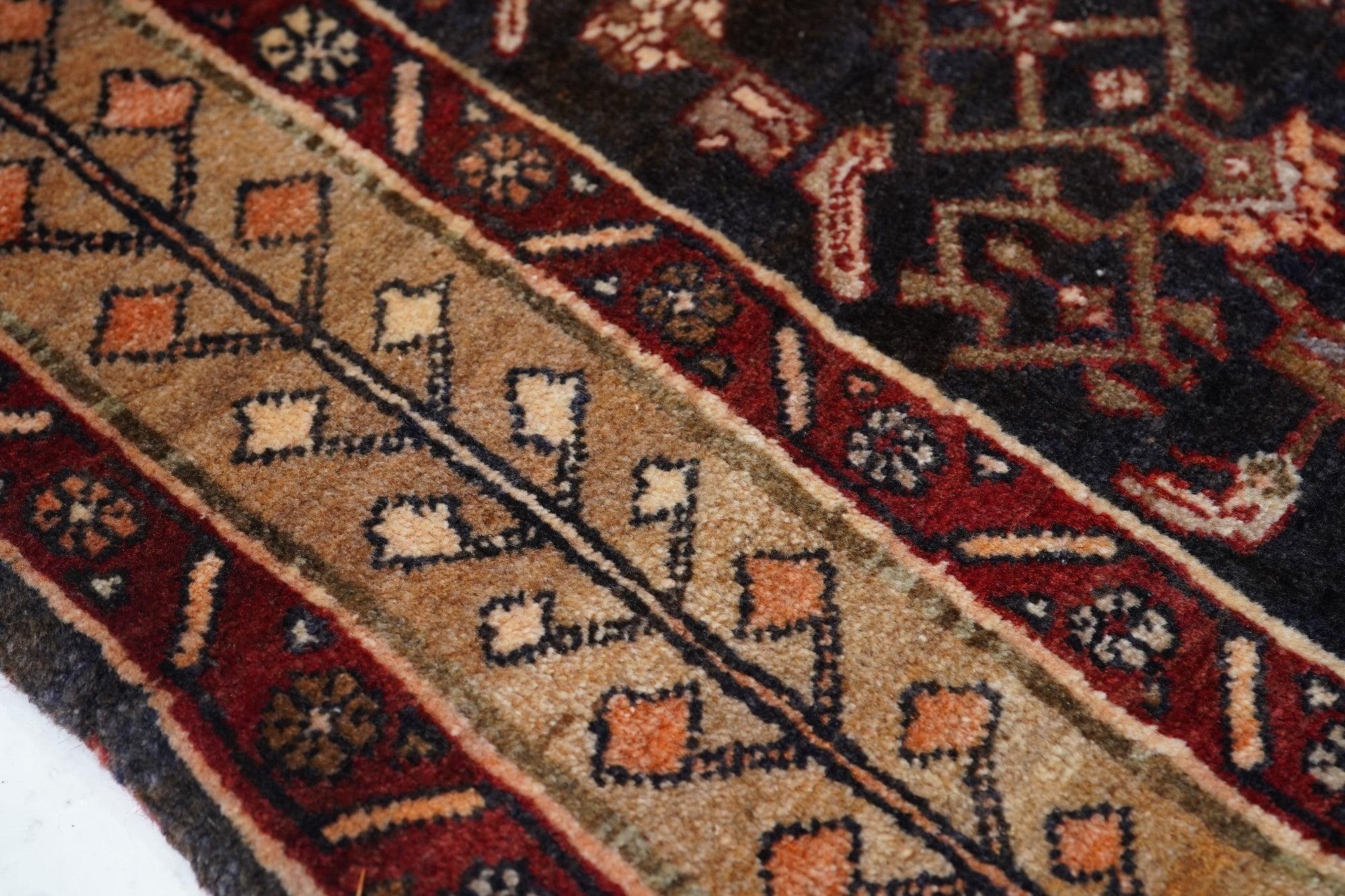 Vintage Bidjar Rug 3'7'' x 5'3'' In Good Condition For Sale In New York, NY