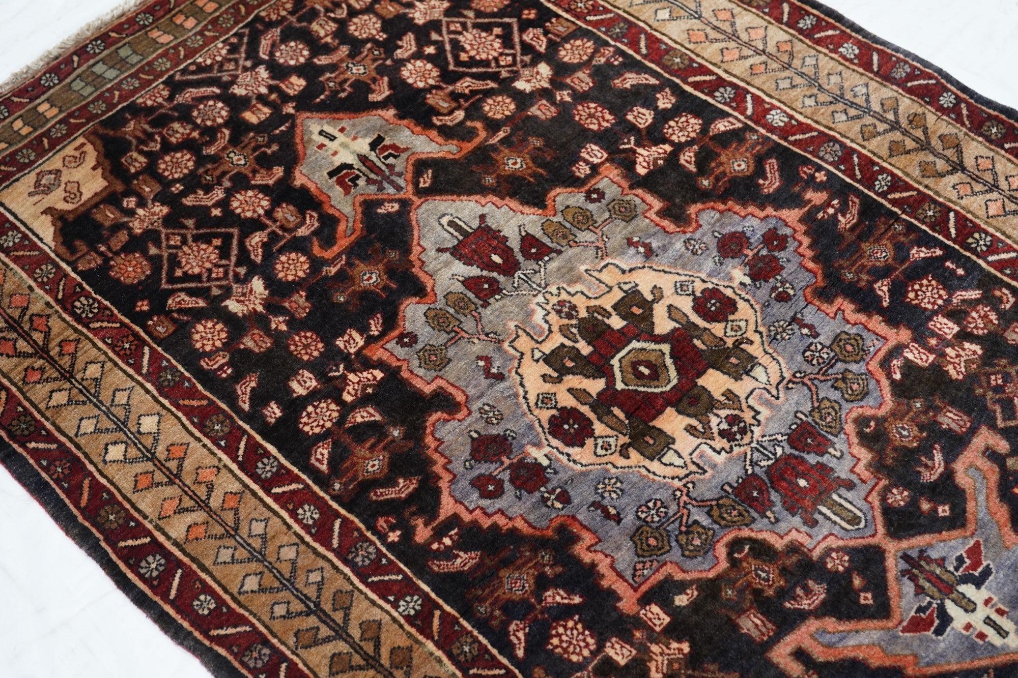 Wool Vintage Bidjar Rug 3'7'' x 5'3'' For Sale