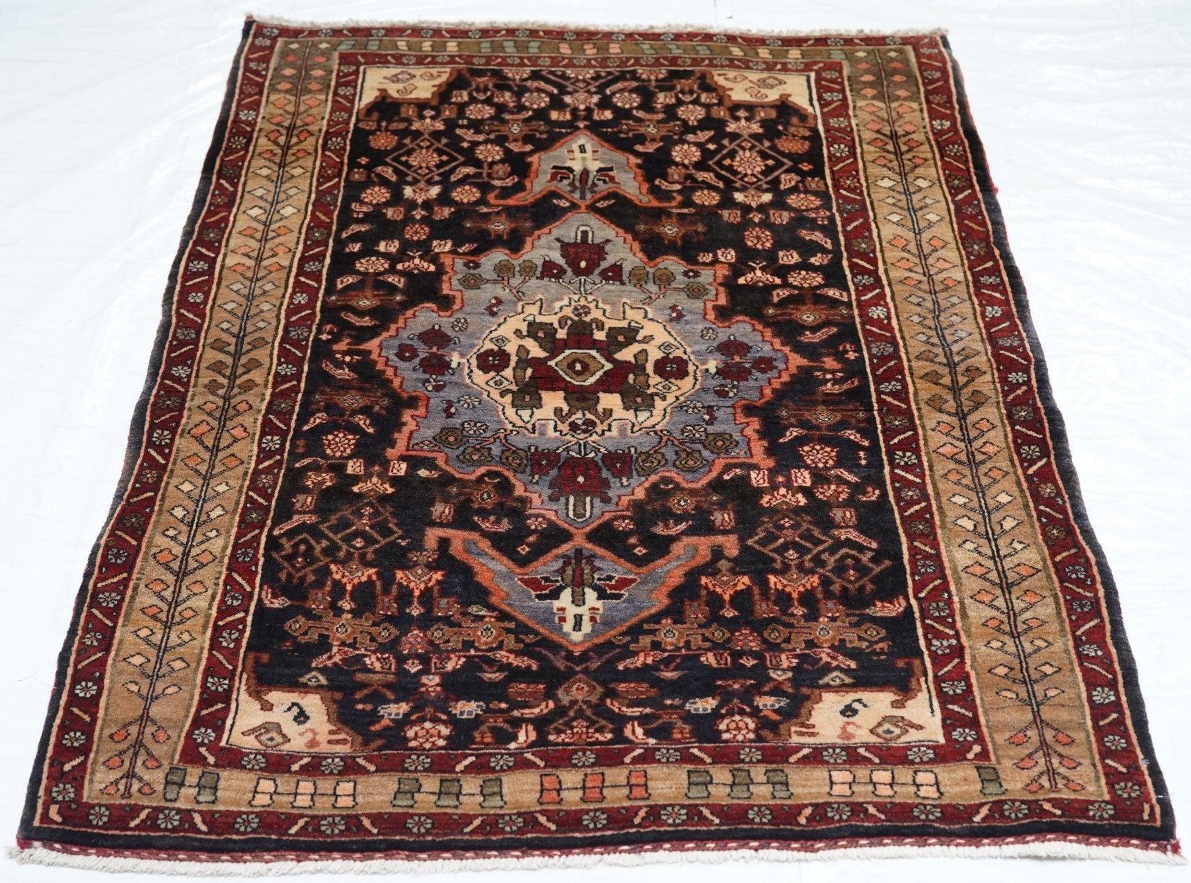 Vintage Bidjar Rug 3'7'' x 5'3'' For Sale 1