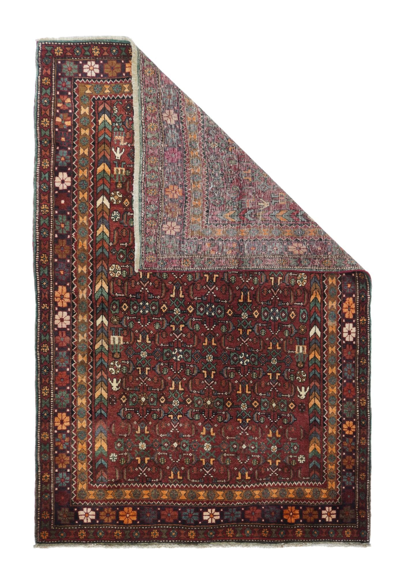 Vintage Bidjar rug¬†4'1'' x 6'4''.