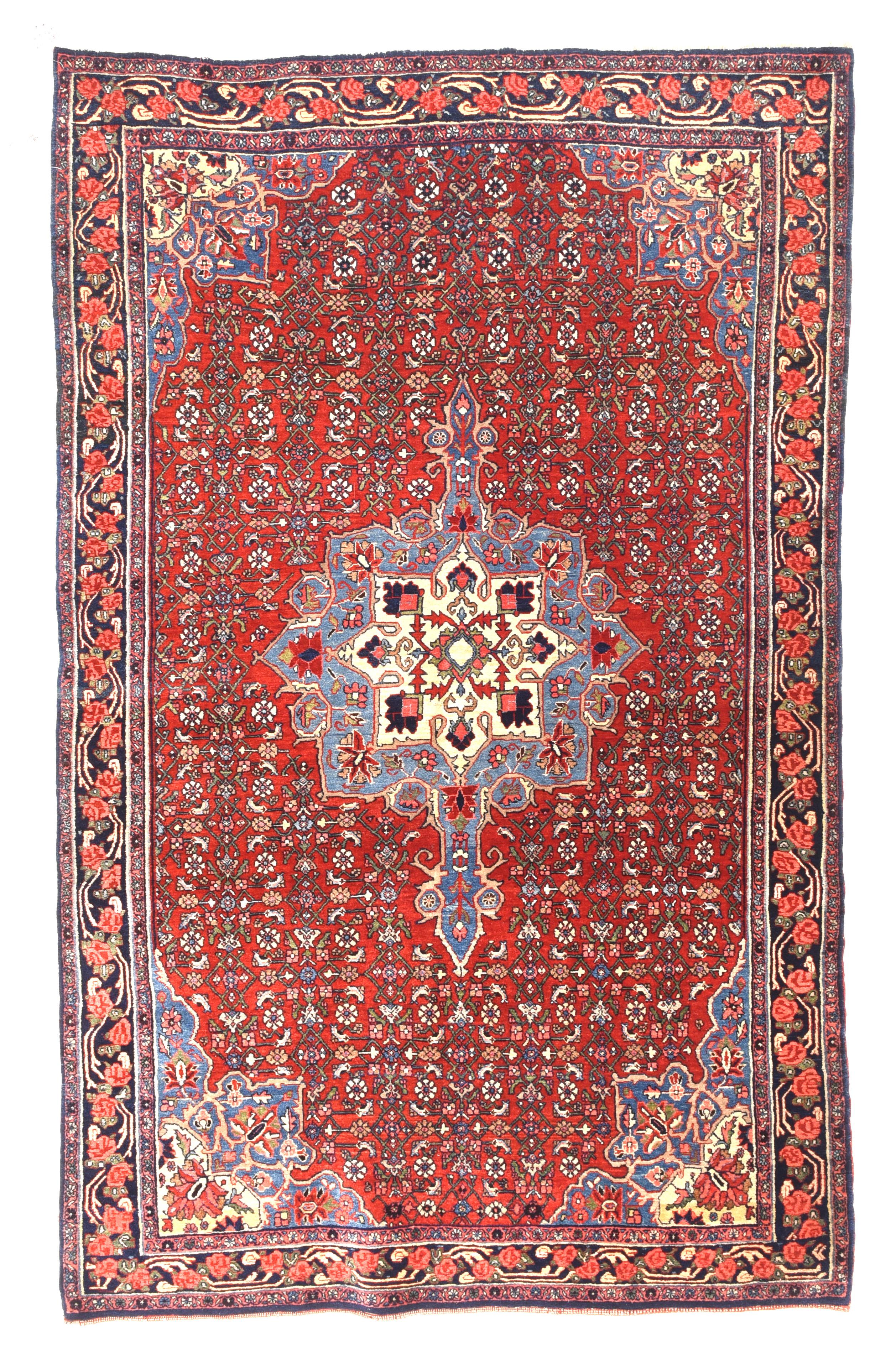 Bidjar-Teppich im Vintage-Stil 4'3'' x 6'10'' (Persisch) im Angebot