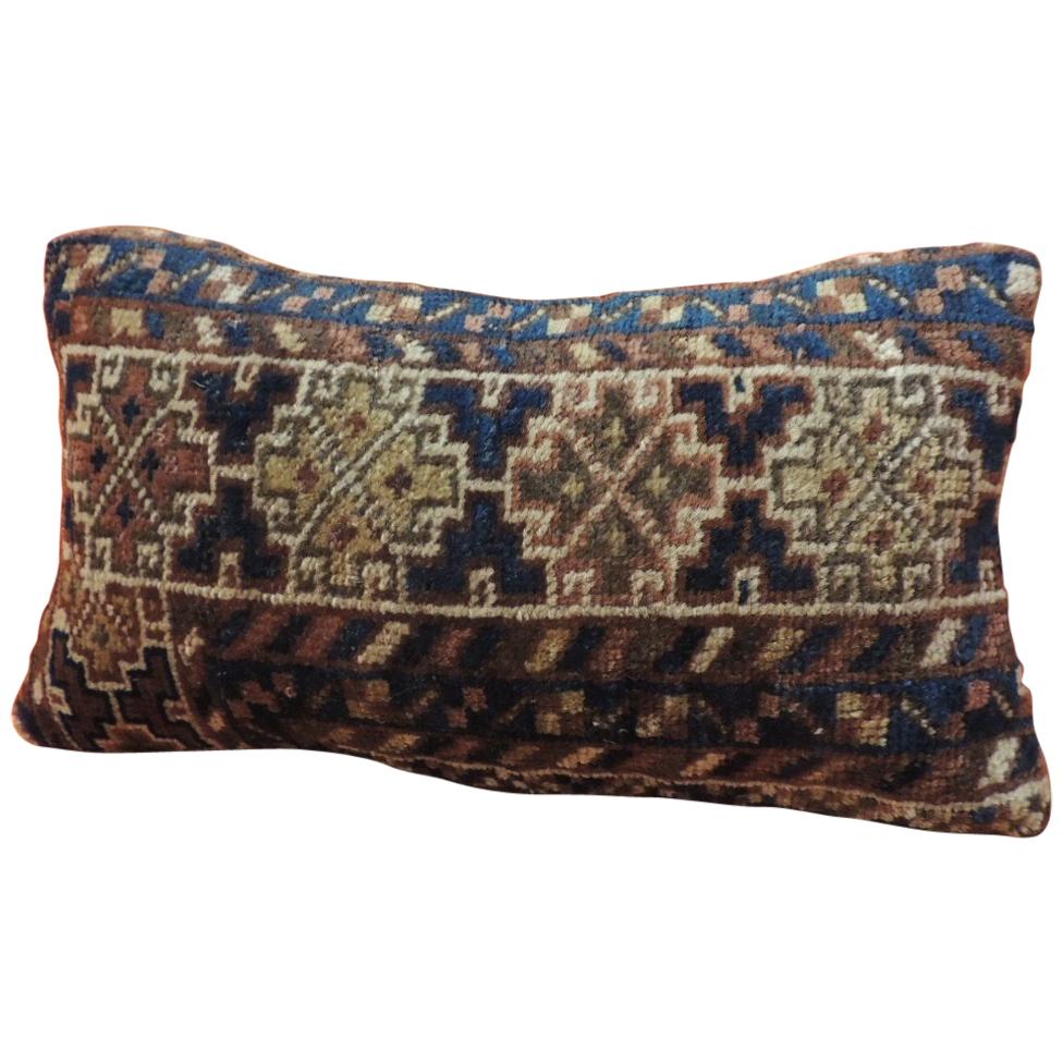 Vintage Bidjar Rug Fragment Decorative Lumbar Pillow