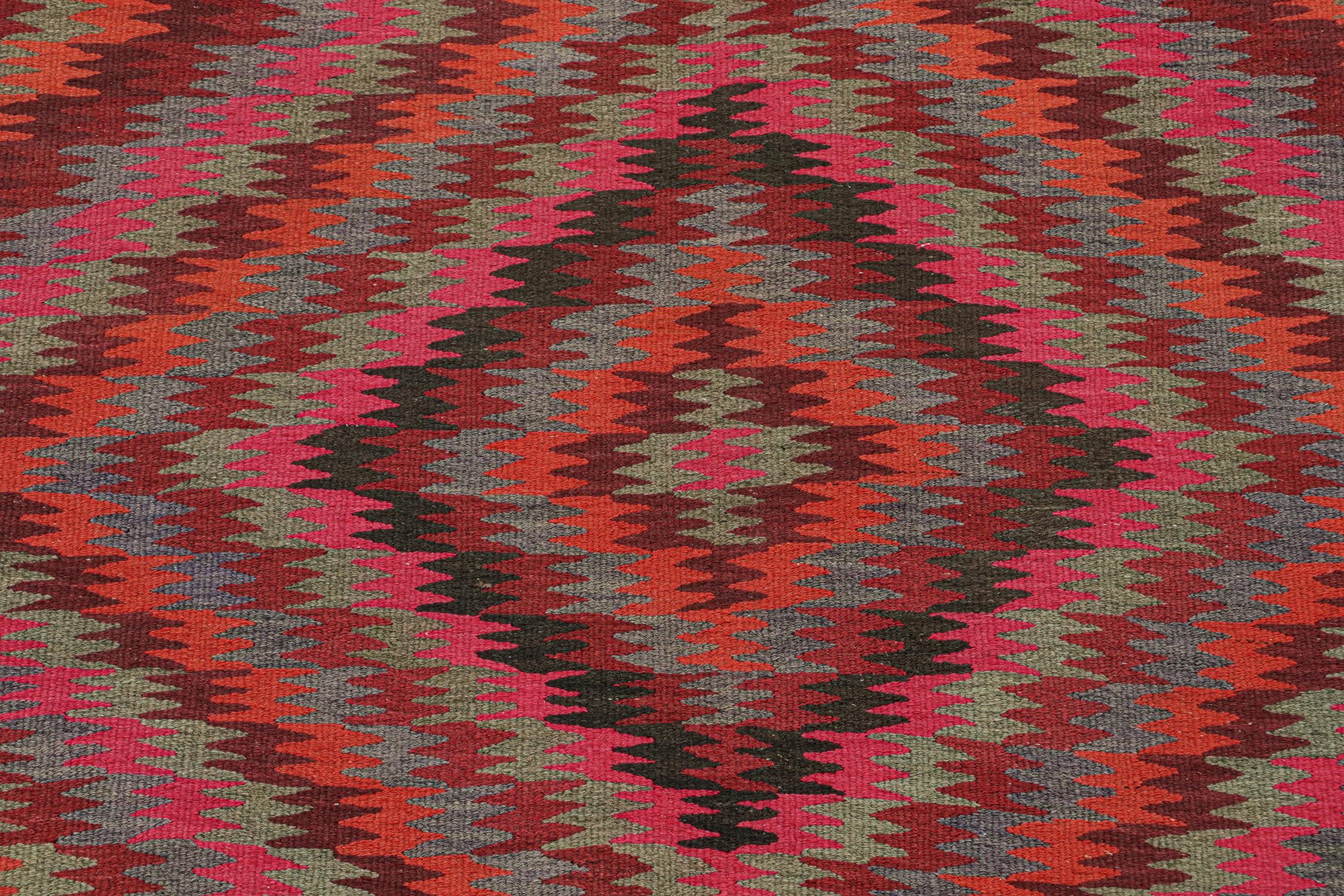 Mid-20th Century Vintage Bidjar Tribal Kilim in Polychromatic Geometric Patterns by Rug & Kilim For Sale