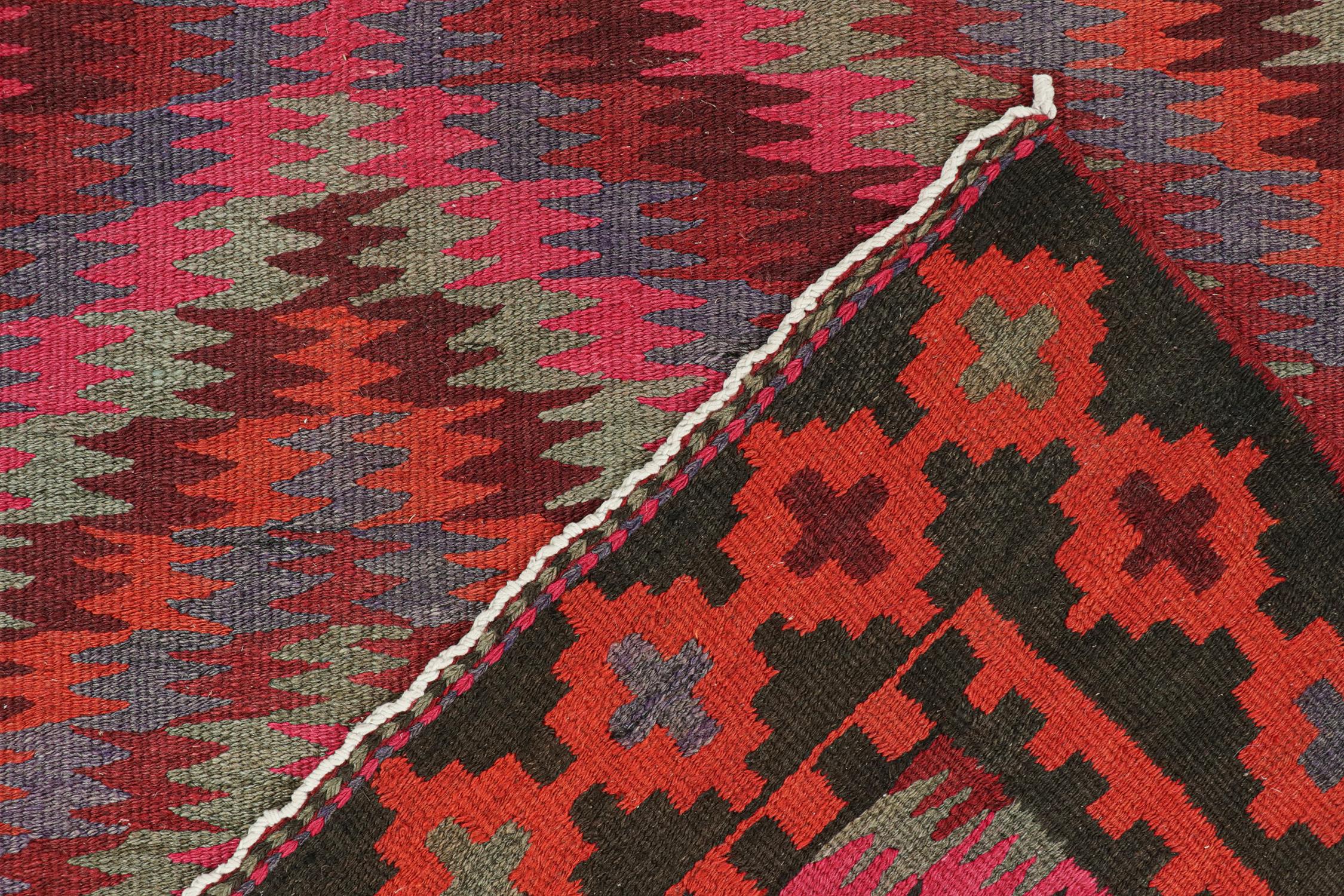 Wool Vintage Bidjar Tribal Kilim in Polychromatic Geometric Patterns by Rug & Kilim For Sale