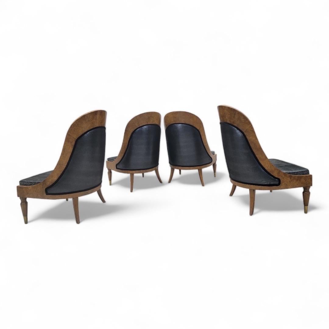 Américain Chaises vintage en bois de broussin de style Biedermeier de Michael Taylor pour Baker Furniture en vente
