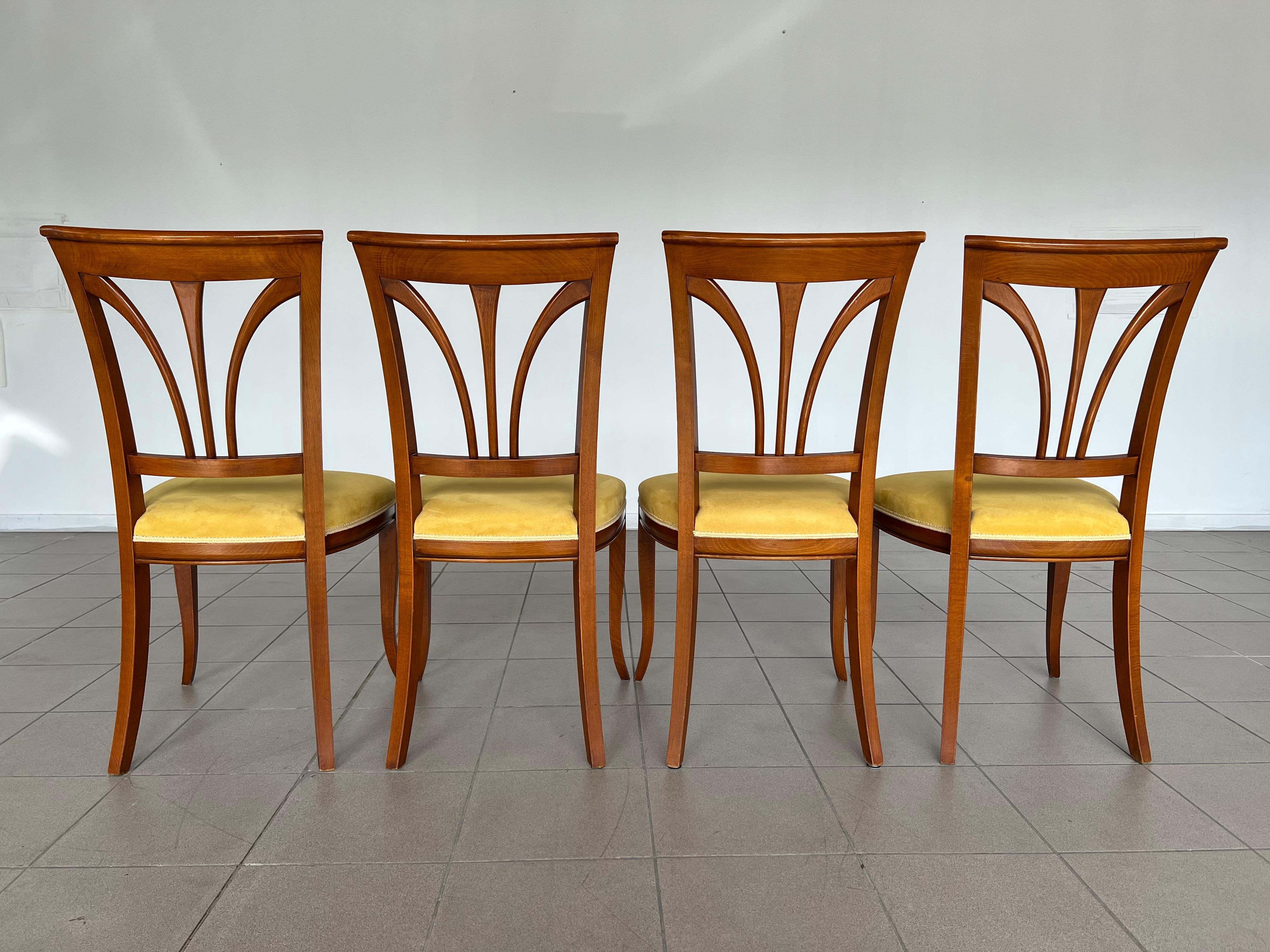 Vintage Biedermeier Style Reupholstered Dining Chairs - Set of 4 8