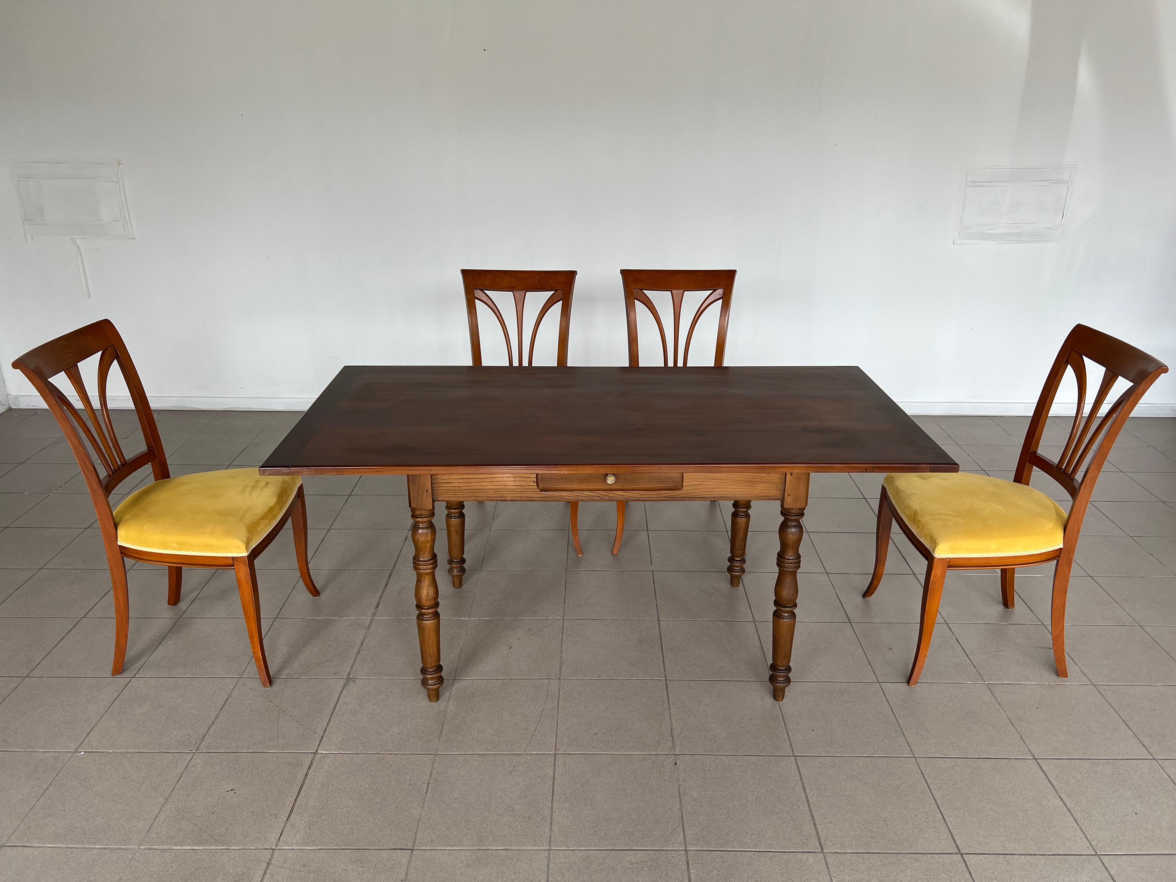 Vintage Biedermeier Style Reupholstered Dining Chairs - Set of 4 9