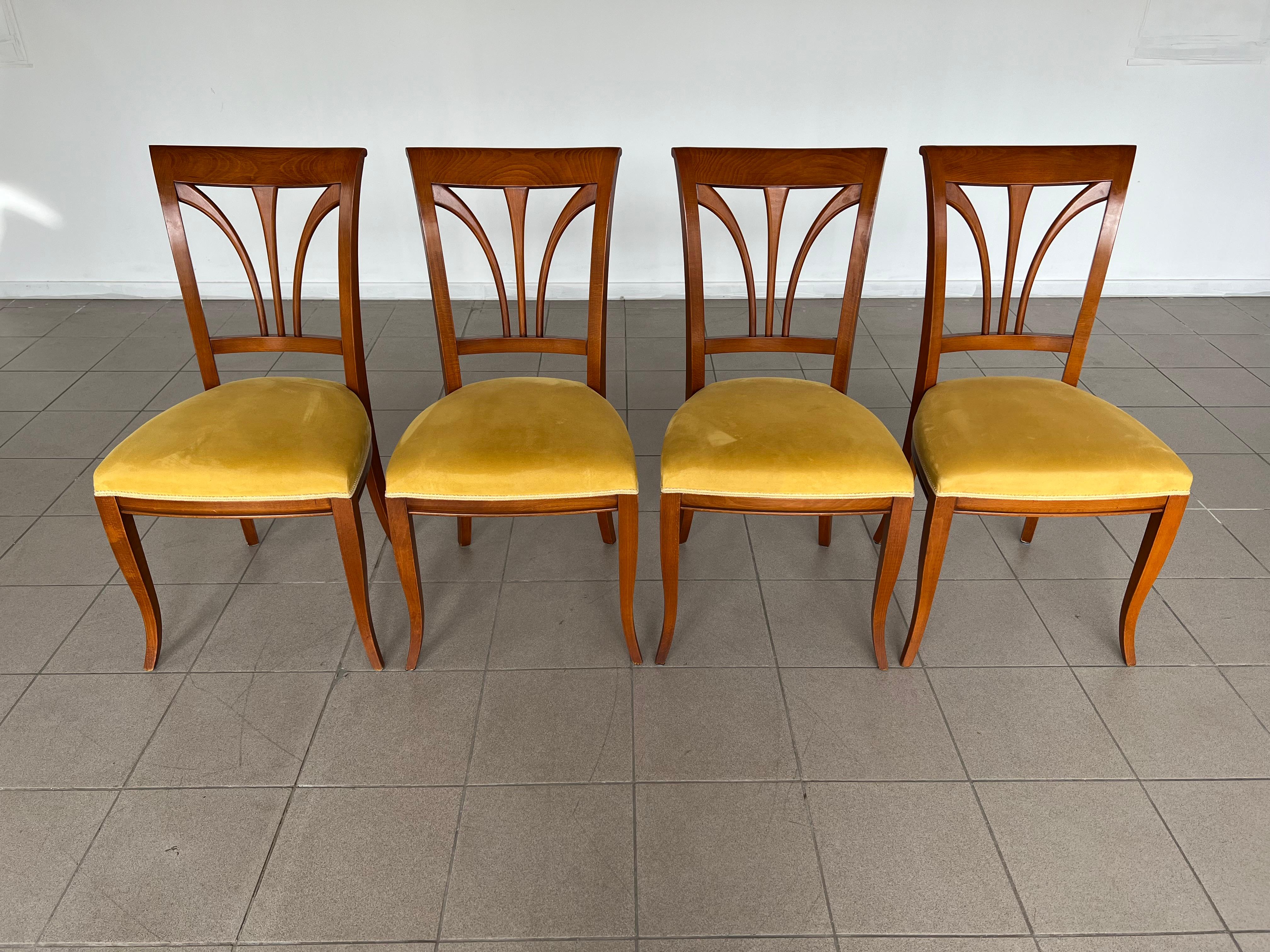 20th Century Vintage Biedermeier Style Reupholstered Dining Chairs - Set of 4
