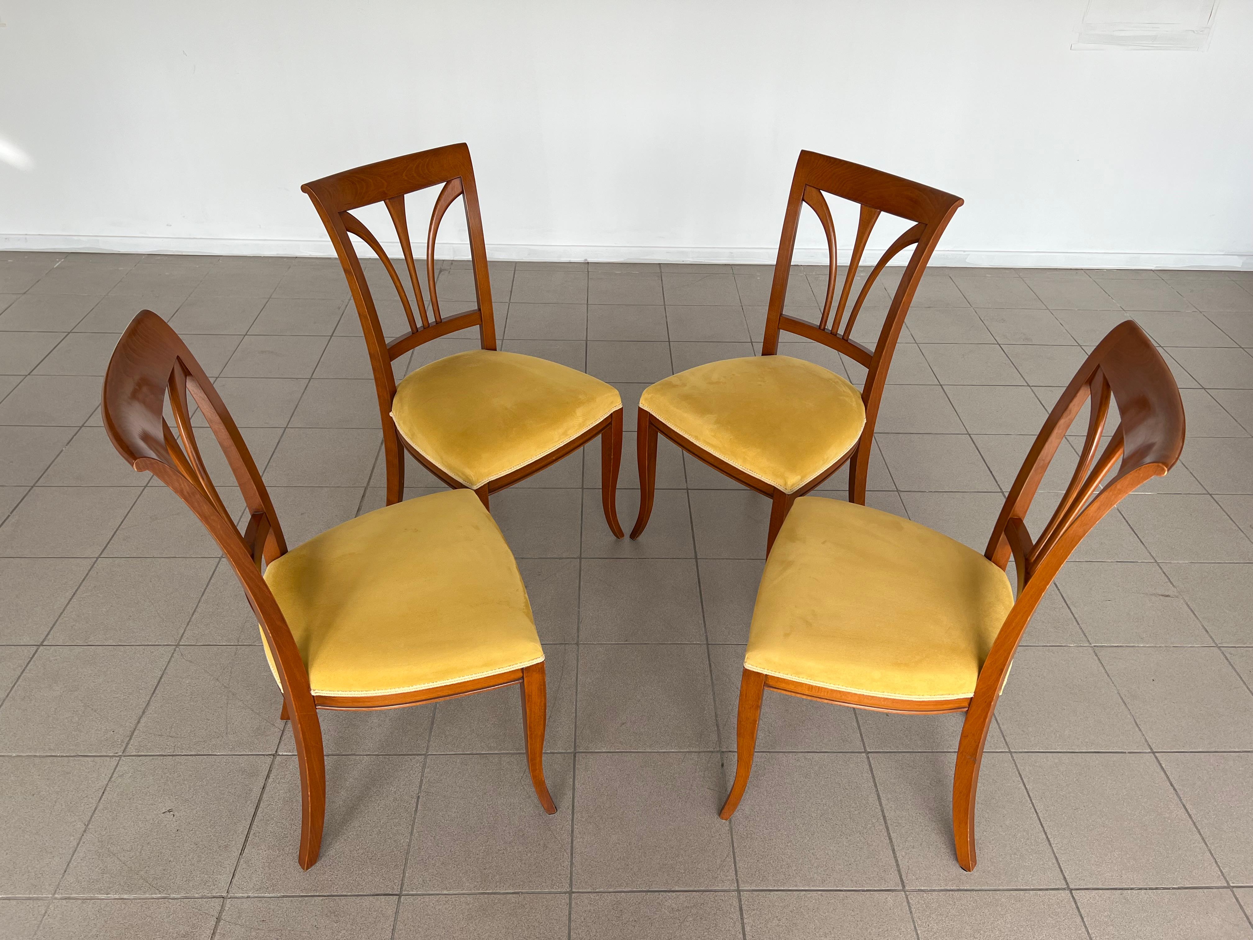 Vintage Biedermeier Style Reupholstered Dining Chairs - Set of 4 1