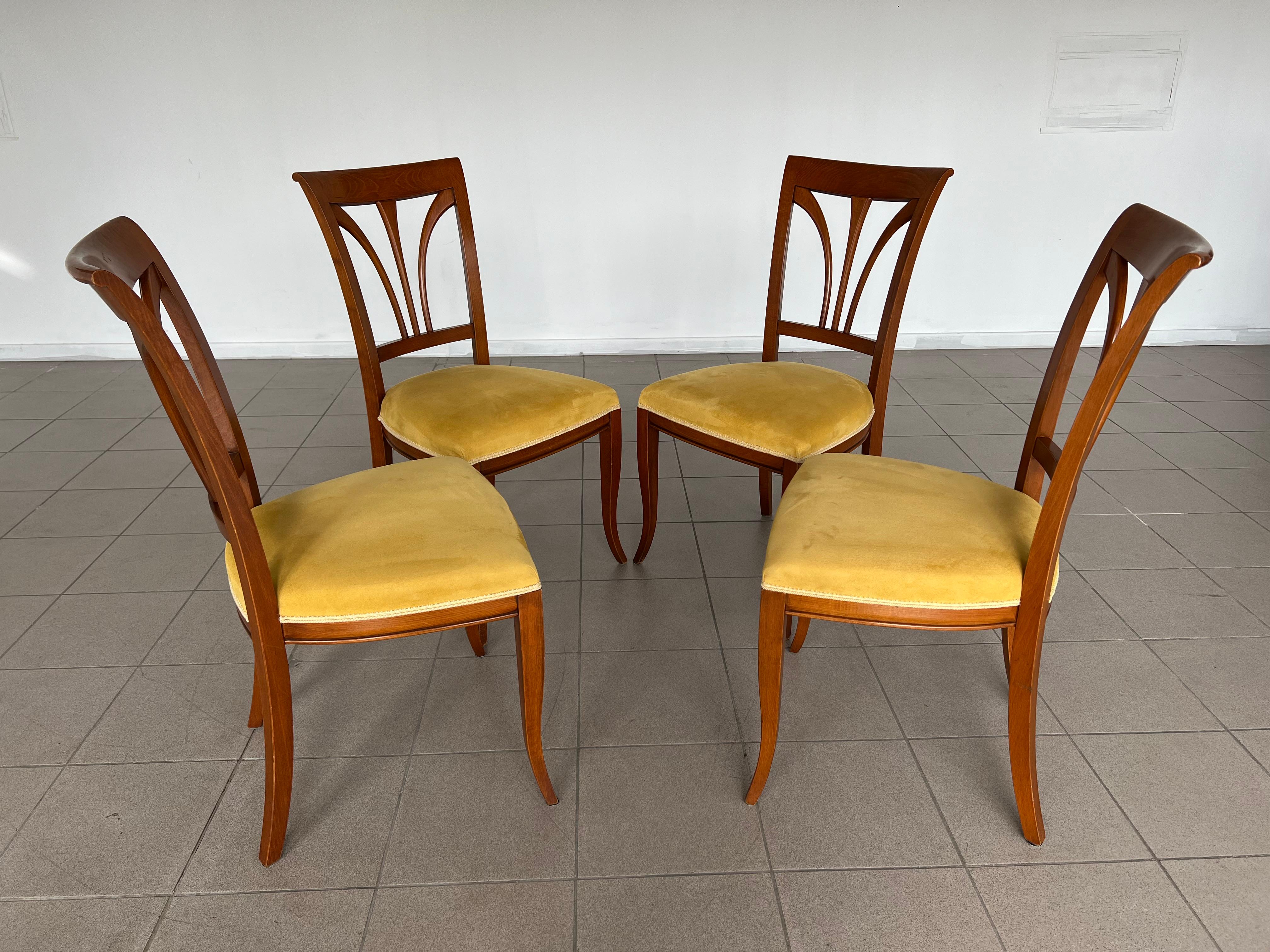 Vintage Biedermeier Style Reupholstered Dining Chairs - Set of 4 2