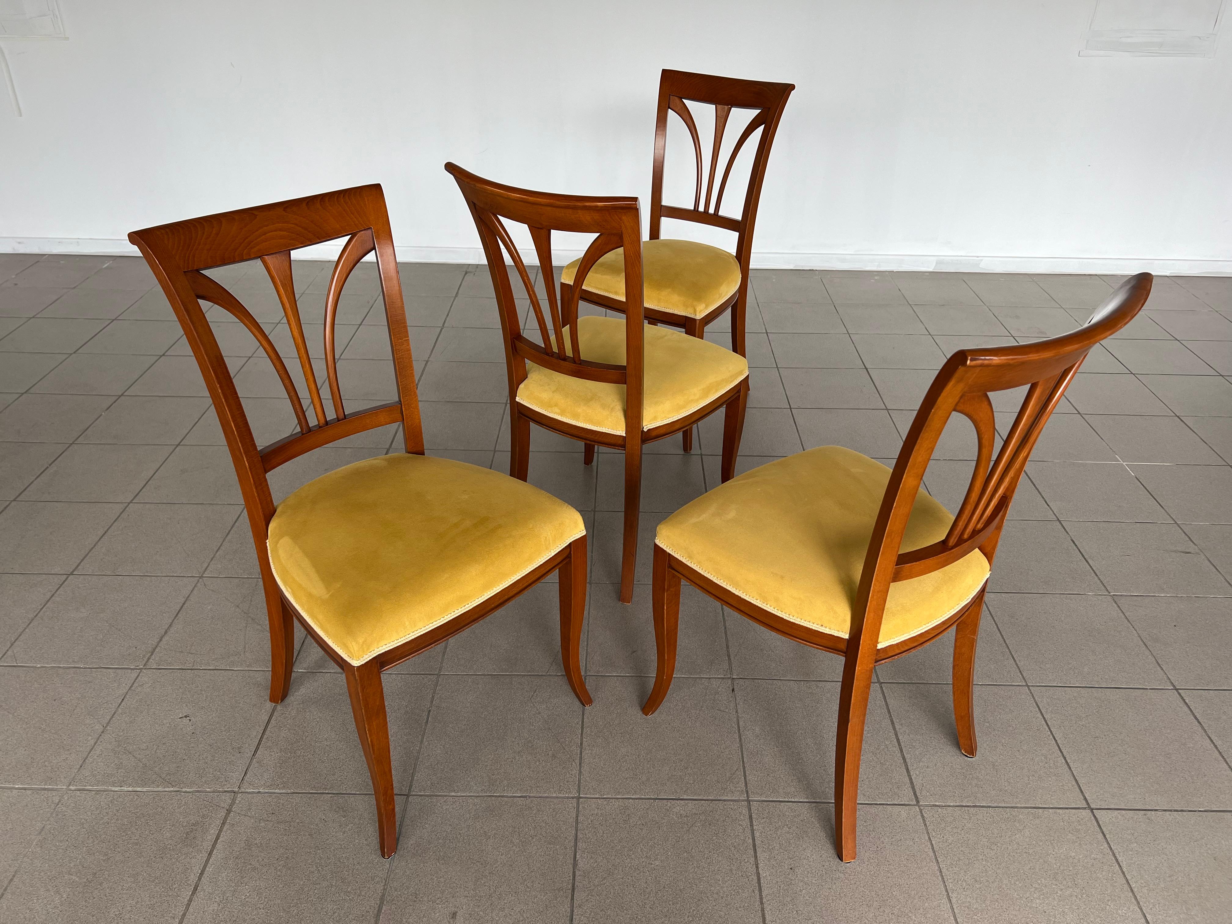 Vintage Biedermeier Style Reupholstered Dining Chairs - Set of 4 3