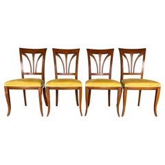 Vintage Biedermeier Style Reupholstered Dining Chairs - Set of 4