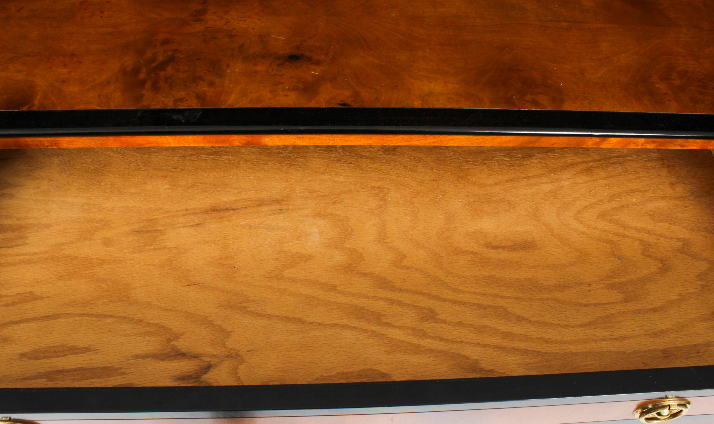 Vintage Biedermeier Walnut Ebonized Harrods Chest of Drawers, Late 20th Century 6