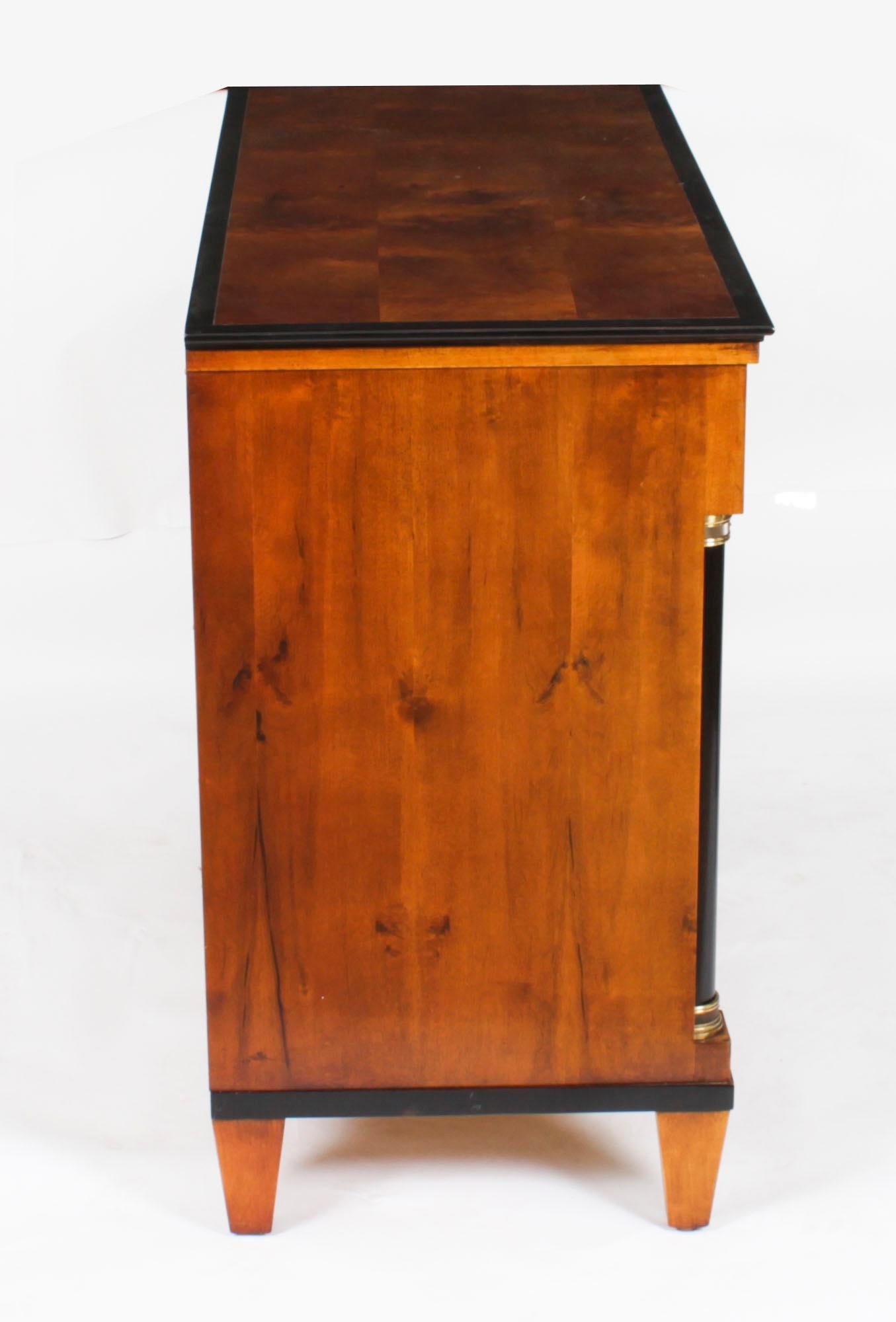 Vintage Biedermeier Walnut Ebonized Harrods Chest of Drawers, Late 20th Century 9