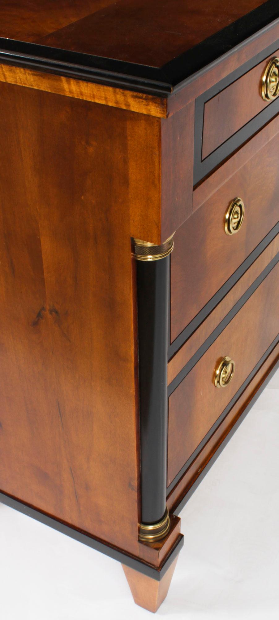 Vintage Biedermeier Walnut Ebonized Harrods Chest of Drawers, Late 20th Century 10