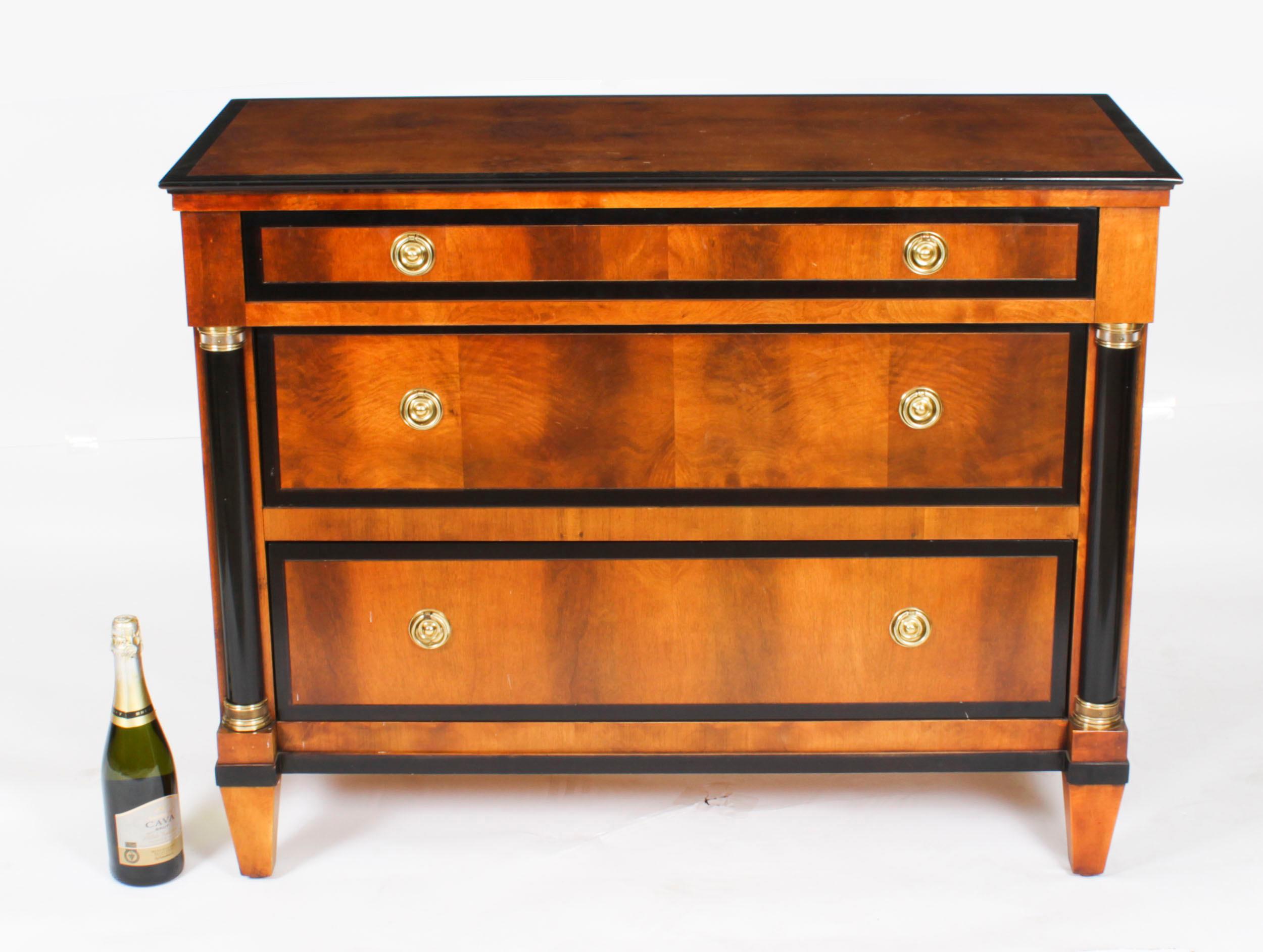 Vintage Biedermeier Walnut Ebonized Harrods Chest of Drawers, Late 20th Century 13