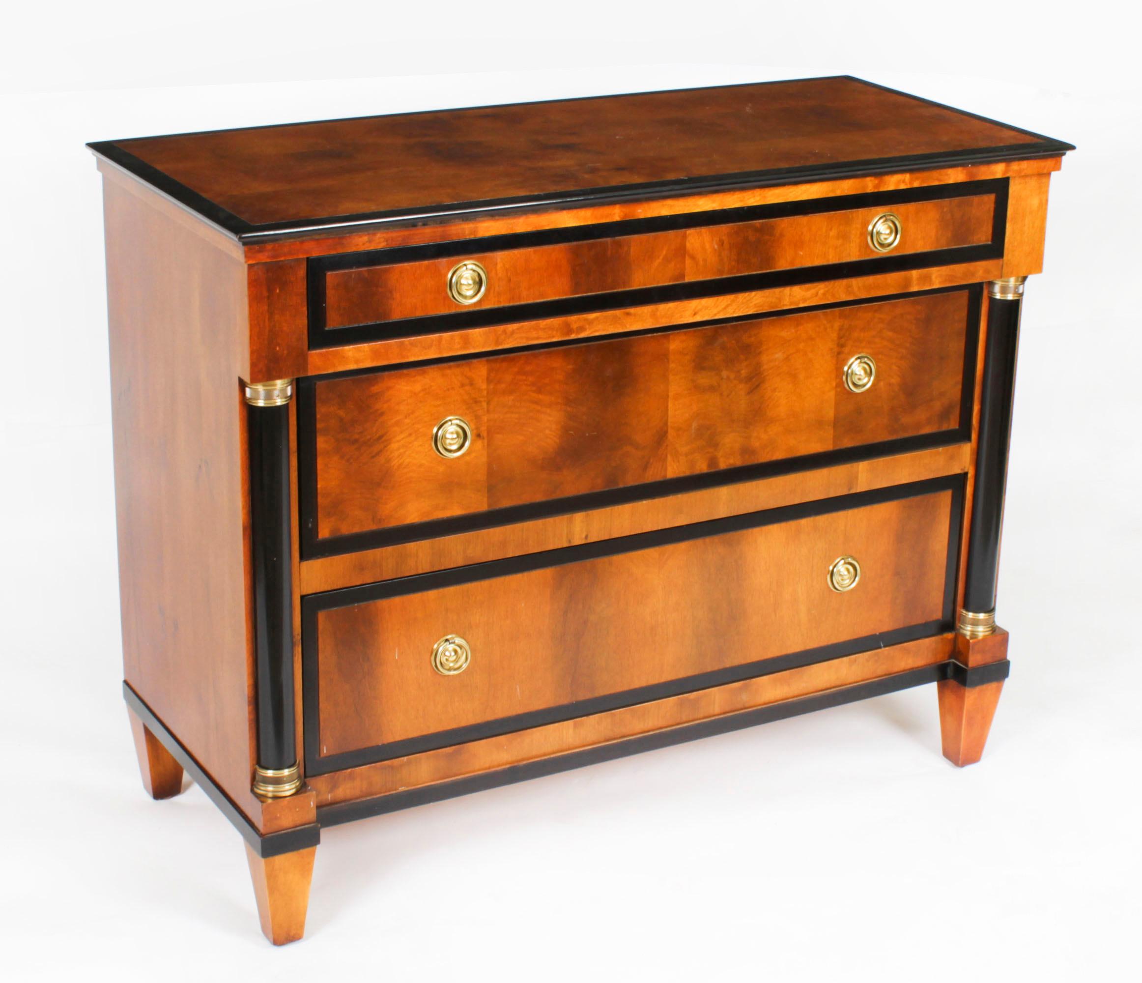 Vintage Biedermeier Walnut Ebonized Harrods Chest of Drawers, Late 20th Century 14