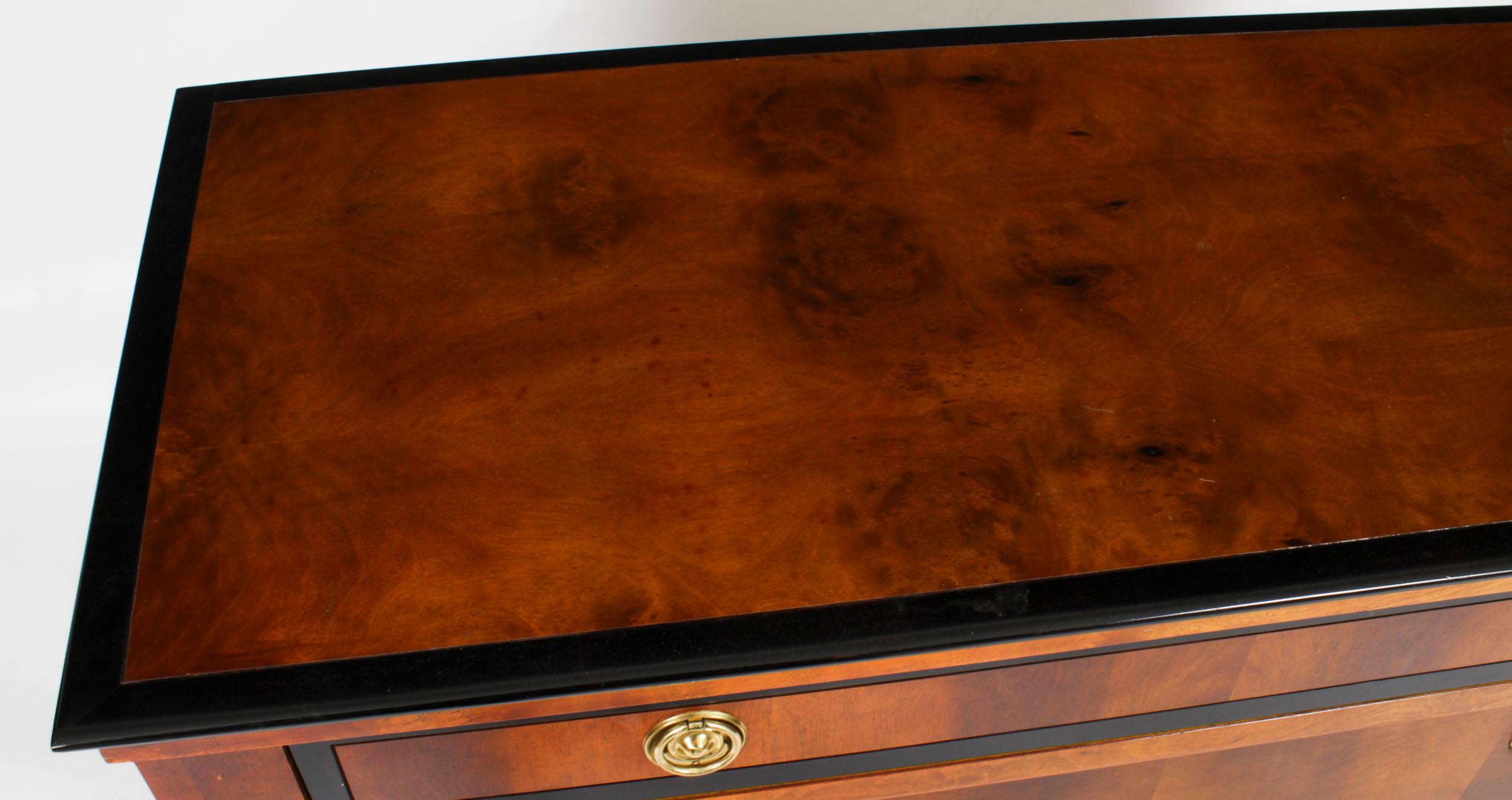 Vintage Biedermeier Walnut Ebonized Harrods Chest of Drawers, Late 20th Century In Good Condition In London, GB