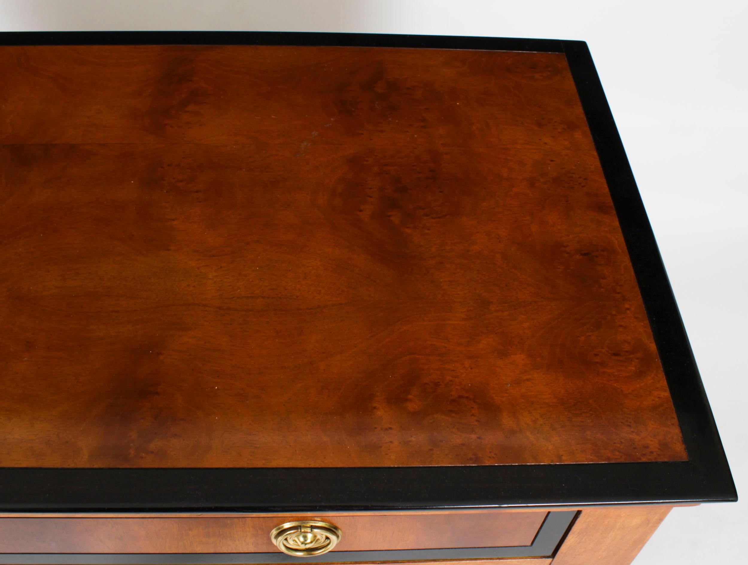 Vintage Biedermeier Walnut Ebonized Harrods Chest of Drawers, Late 20th Century 1