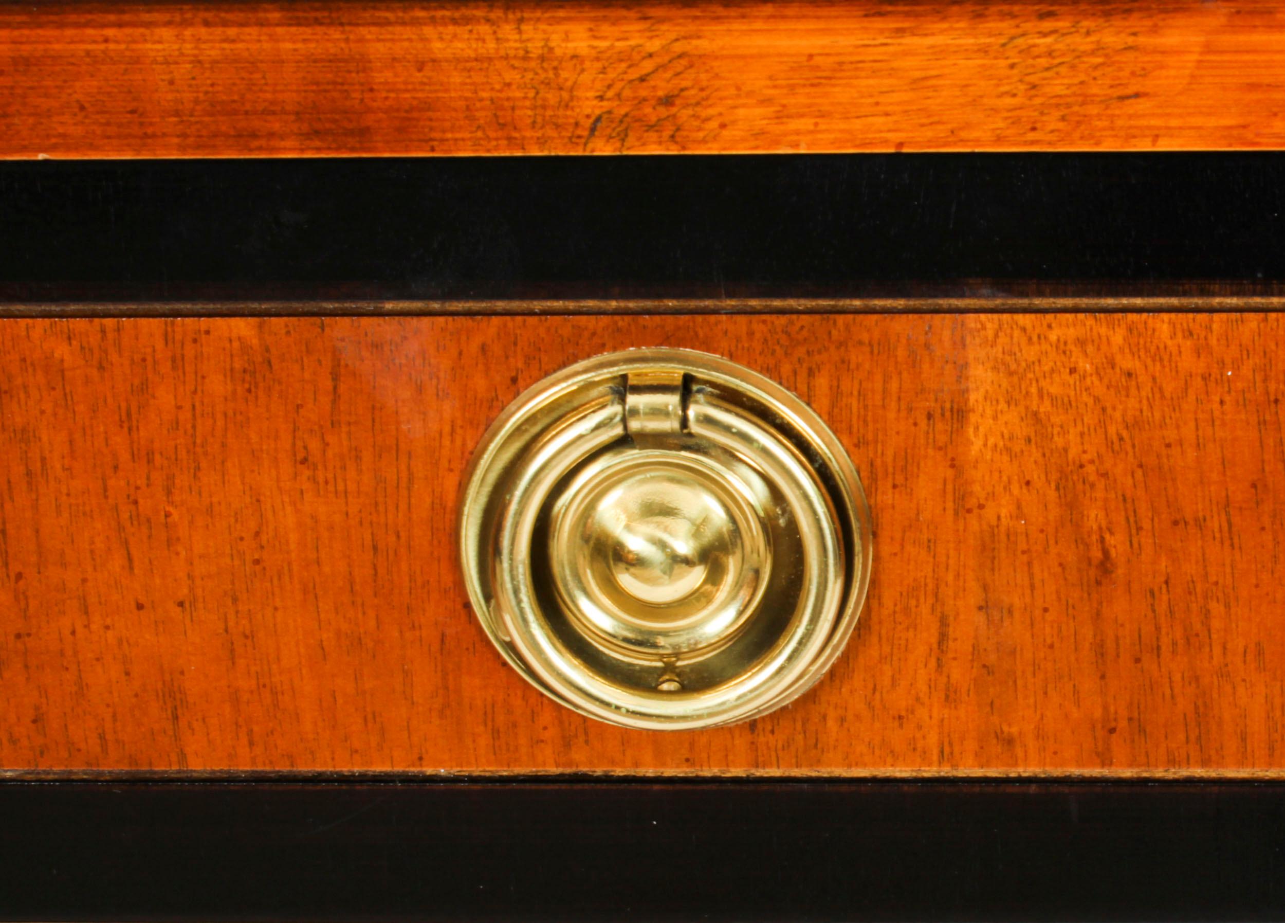 Vintage Biedermeier Walnut Ebonized Harrods Chest of Drawers, Late 20th Century 3