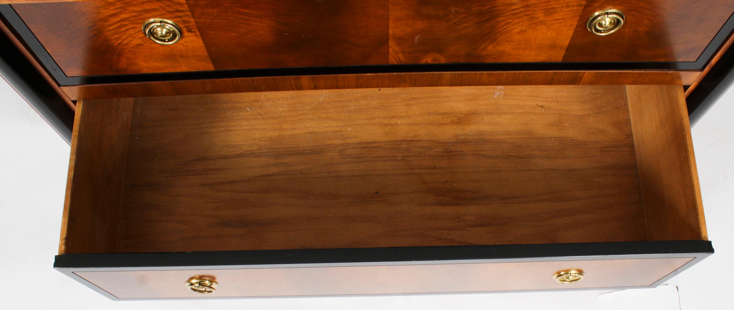 Vintage Biedermeier Walnut Ebonized Harrods Chest of Drawers, Late 20th Century 4