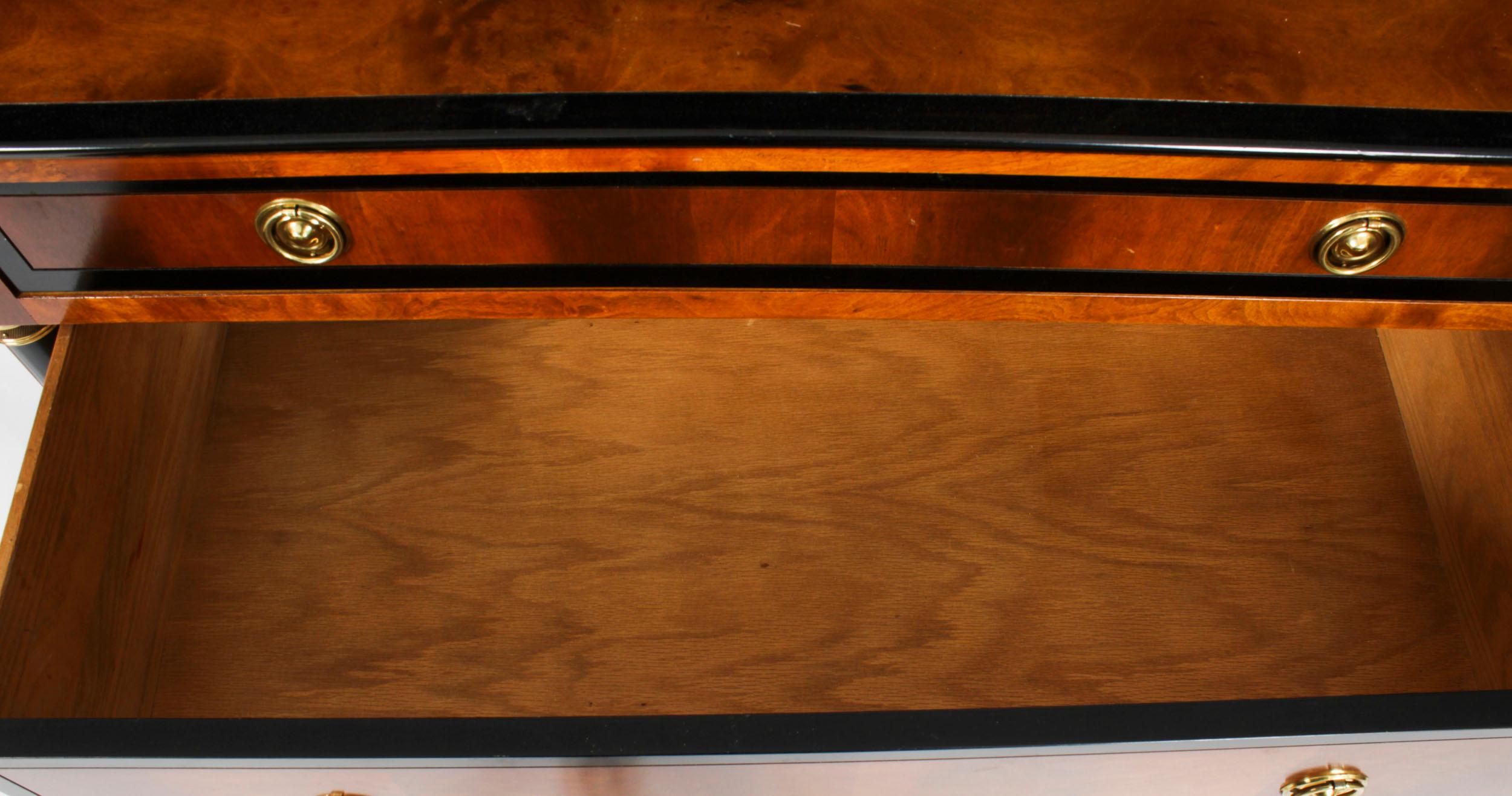 Vintage Biedermeier Walnut Ebonized Harrods Chest of Drawers, Late 20th Century 5