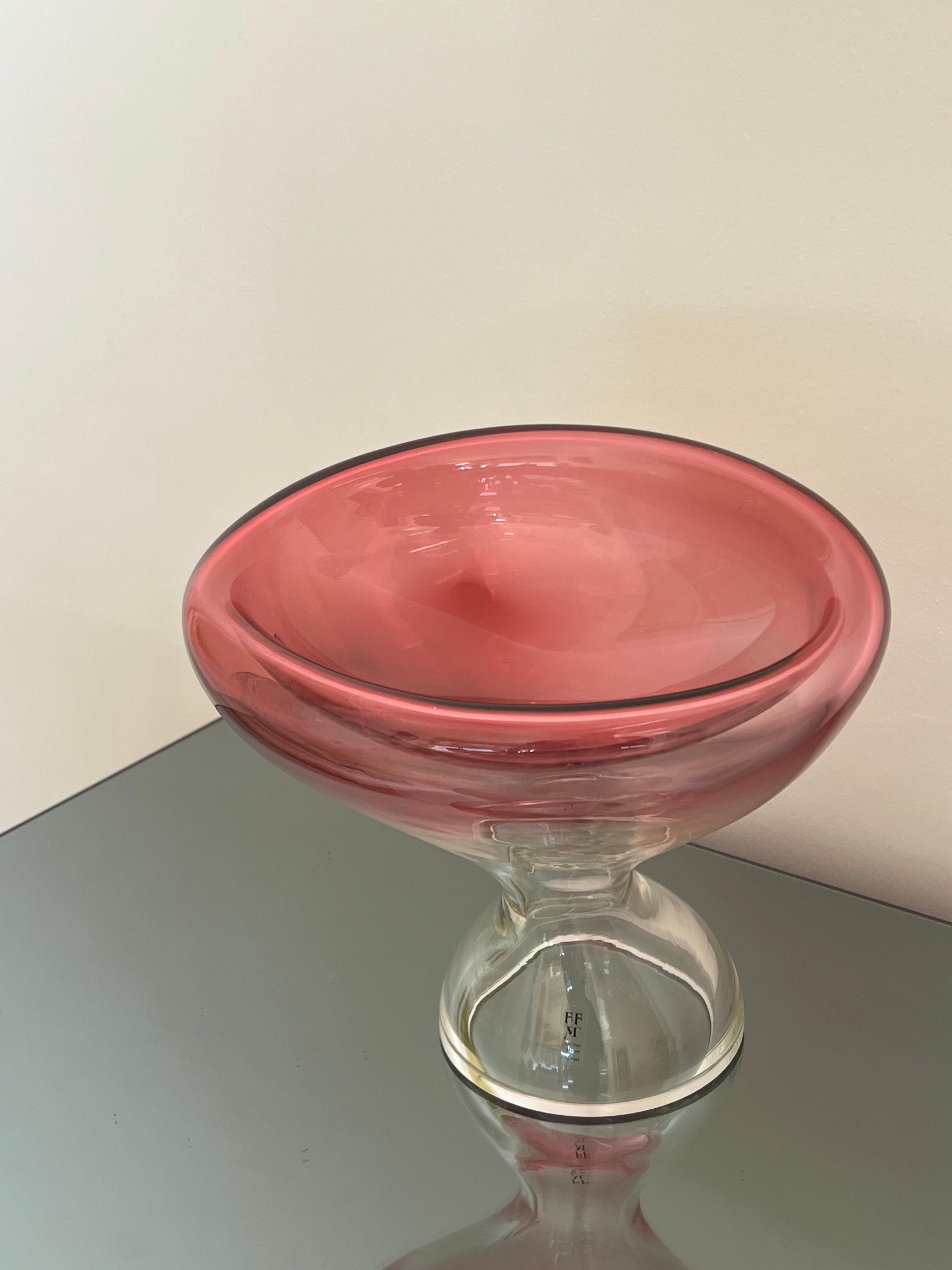Italian Sculptural and Fluid Murano Sculpture - Centerpiece - Vase - Tray By Effedue For Sale