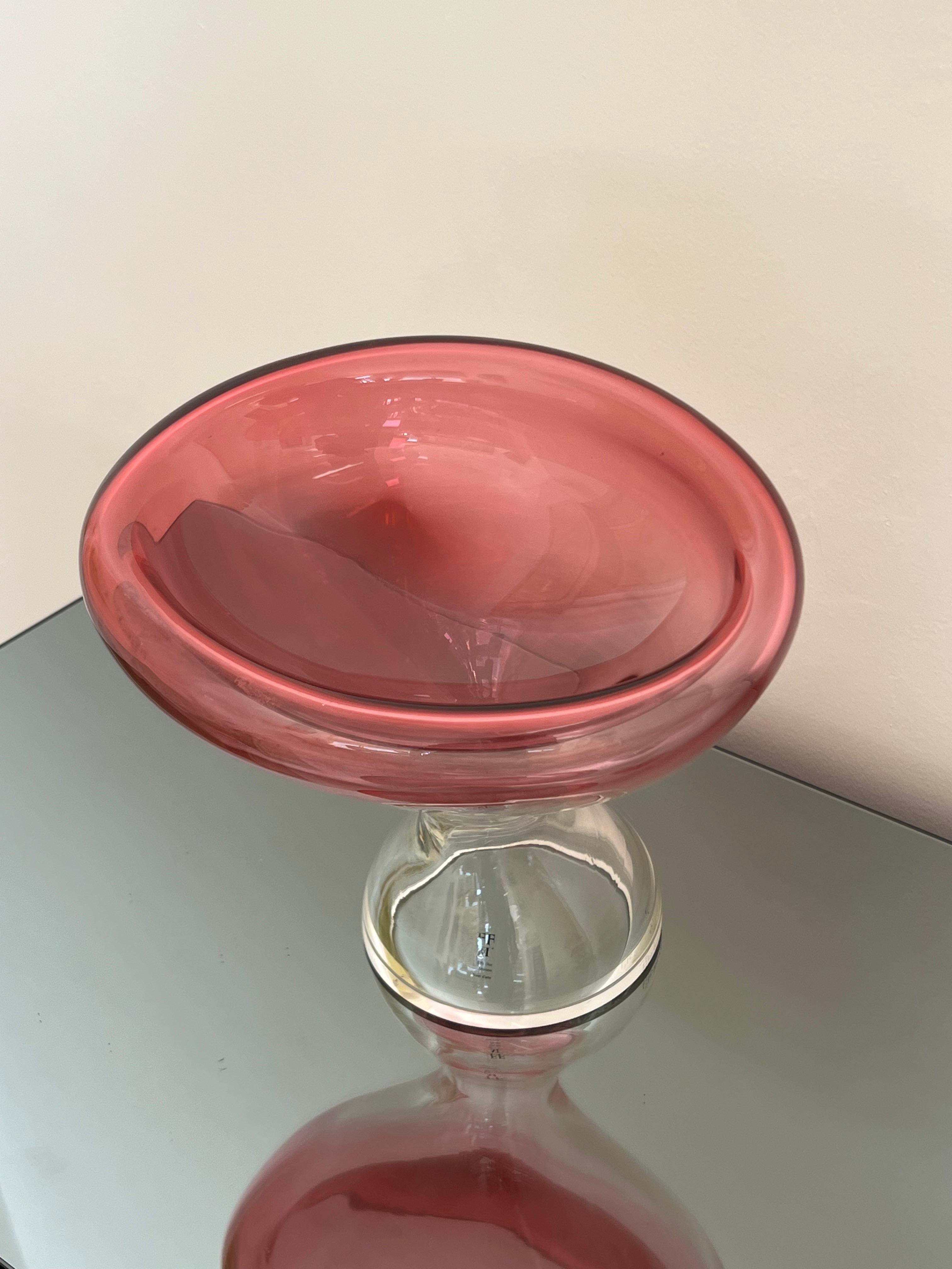 Sculptural and Fluid Murano Sculpture - Centerpiece - Vase - Tray By Effedue In Good Condition For Sale In Milano, IT