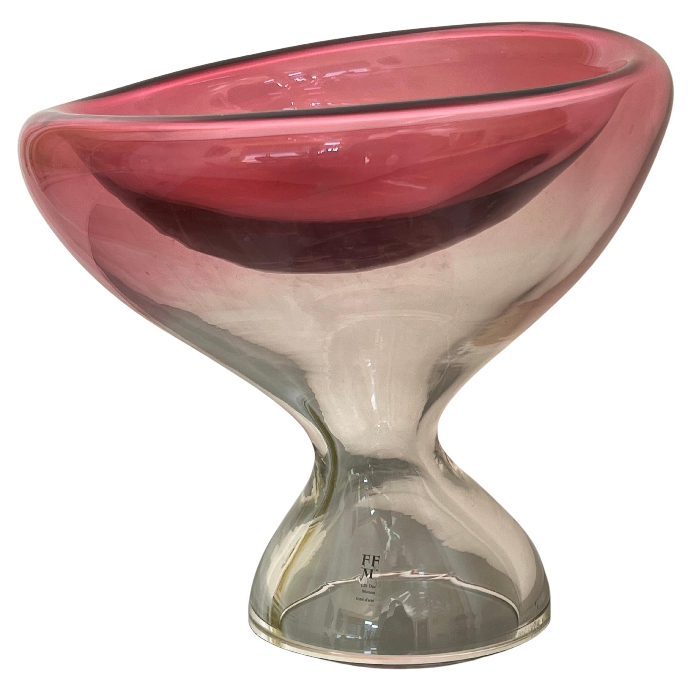 Sculptural and Fluid Murano Sculpture - Centerpiece - Vase - Tray By Effedue For Sale