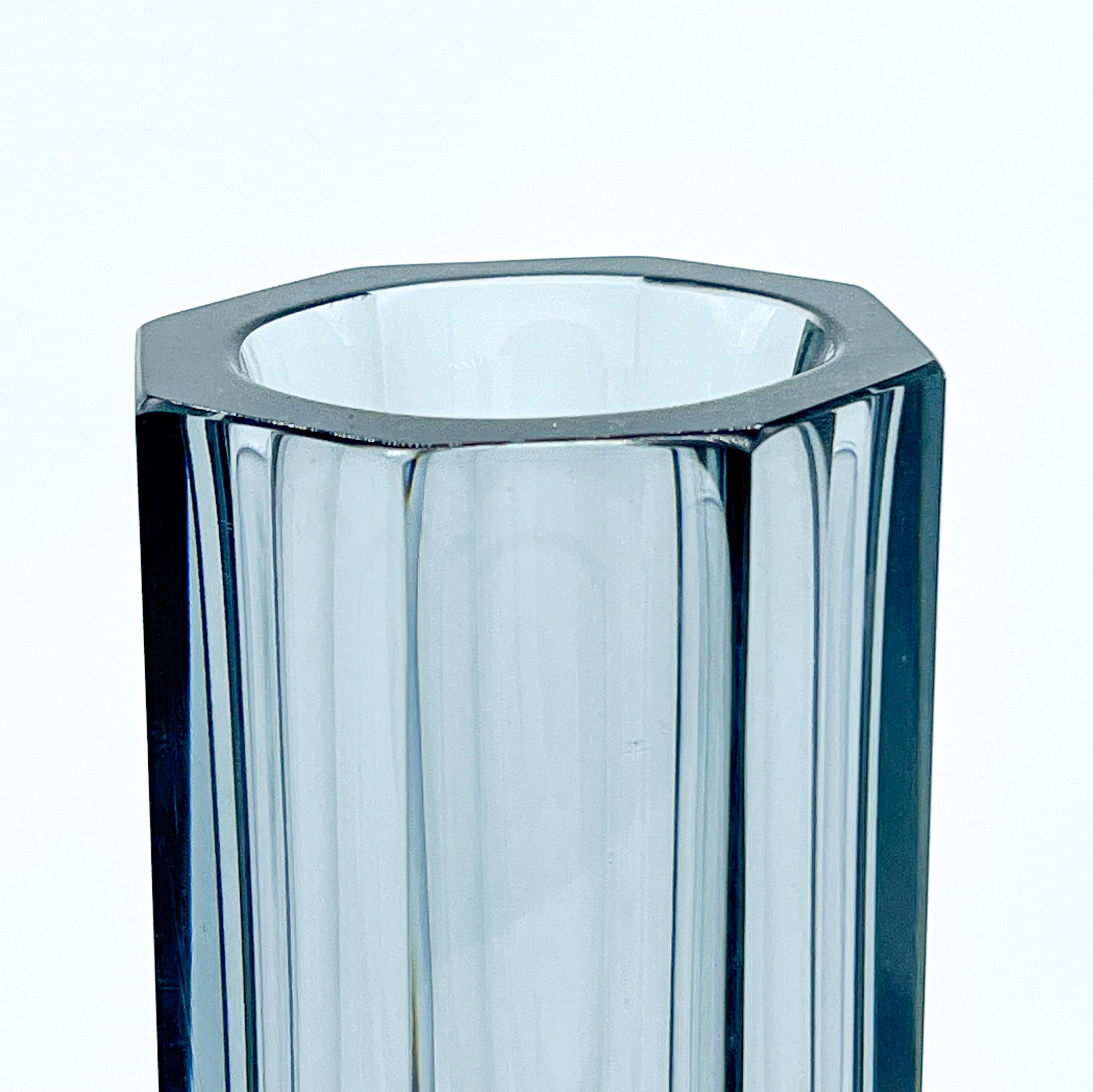 Moderne Grand et imposant vase vintage Sommerso en verre de Murano gris, style Flavio Poli en vente