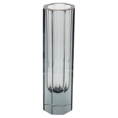 Große und massive Vase "Sommerso" aus grauem Murano-Glas, Flavio Poli-Stil