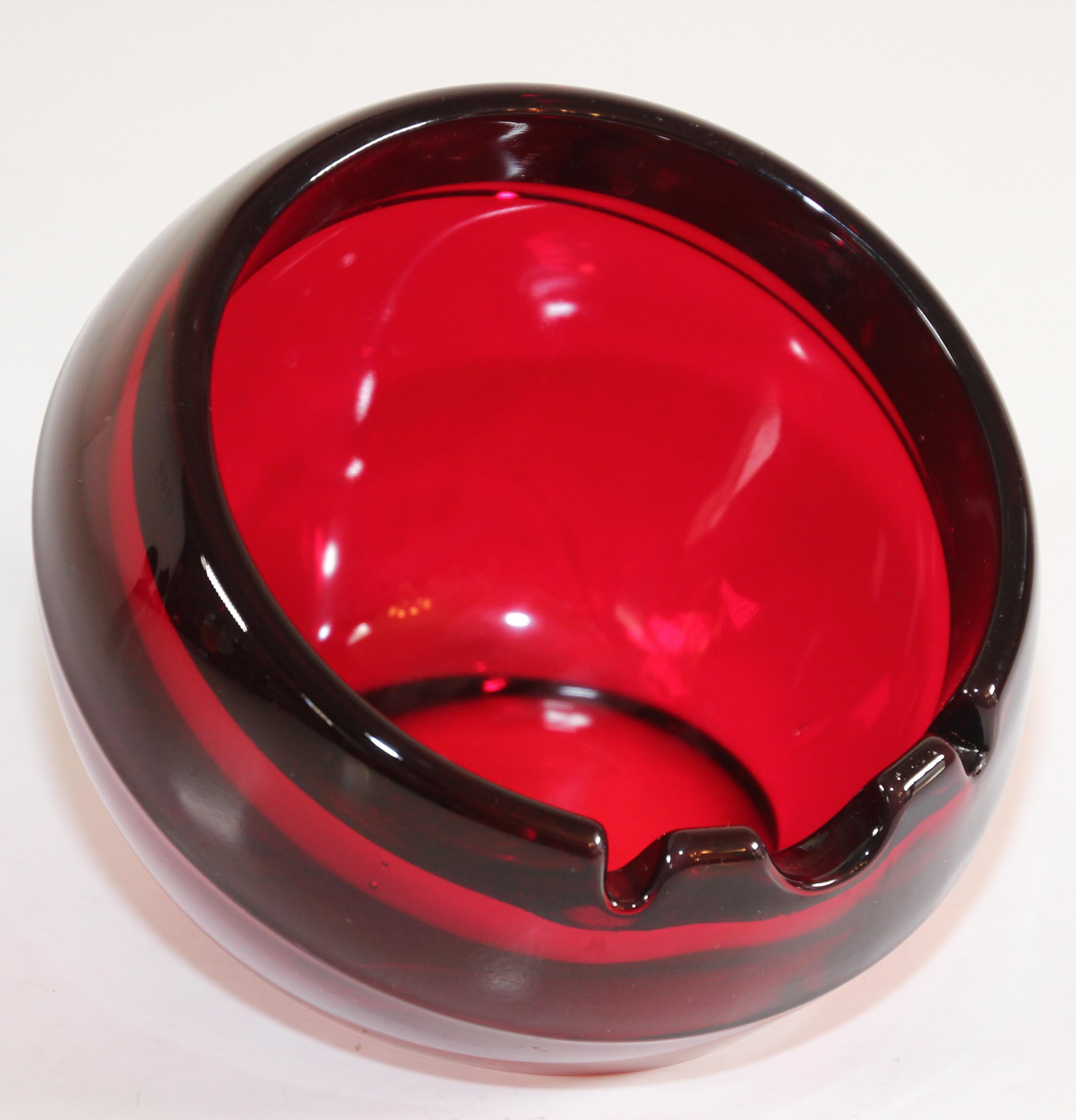 viking glass orb ashtray