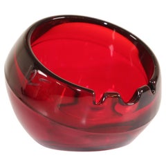 Retro Big Ashtray Orb in Ruby by Viking Art Glass