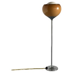 Vintage ‘Big Bud’ Floor Lamp by Harvey Guzzini, Brown Plastic, Steel, 1968 Italy