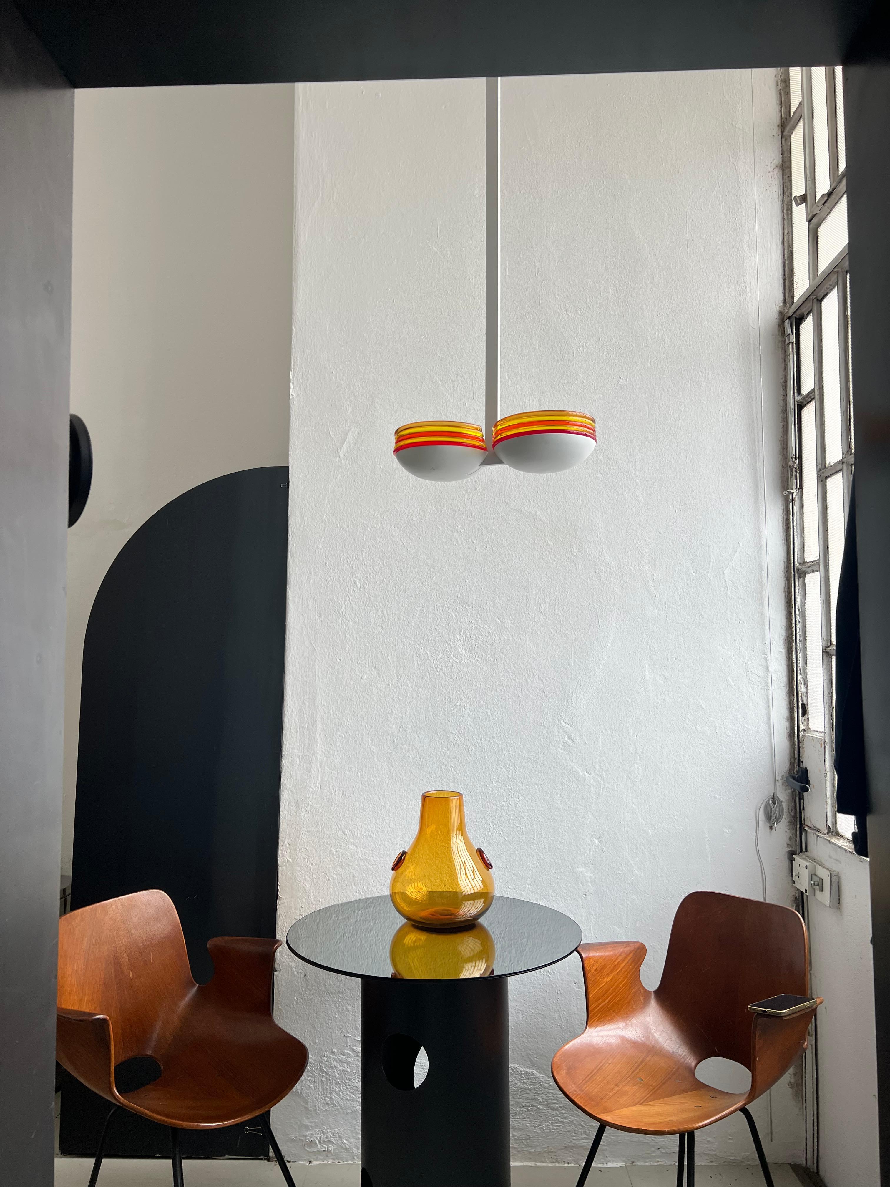 Many are the different types of glass created by master makers on the Venetian island of Murano. From air-thin vases to expressive sculptures, also massive objects with deep and vivid hues of colour represent the great skills of glassmakers.

The