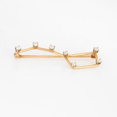 Vintage Big Dipper Diamond Brooch 14k Gold Celestial Stars Fine Jewelry