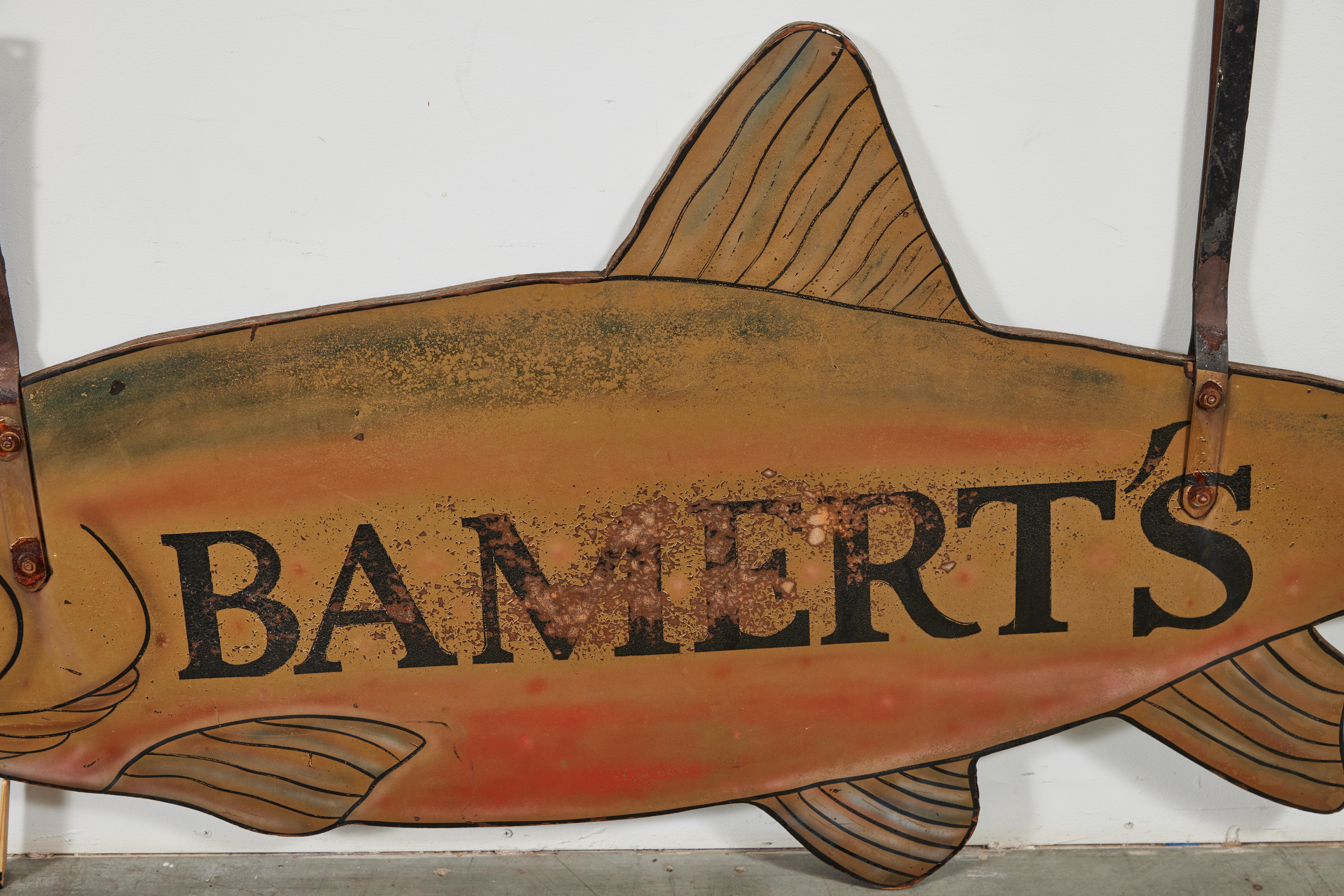 Vintage Big Fish Wood Trade Sign 2