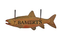 Vintage Big Fish Wood Trade Sign