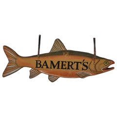 Vintage Big Fish Wood Trade Sign