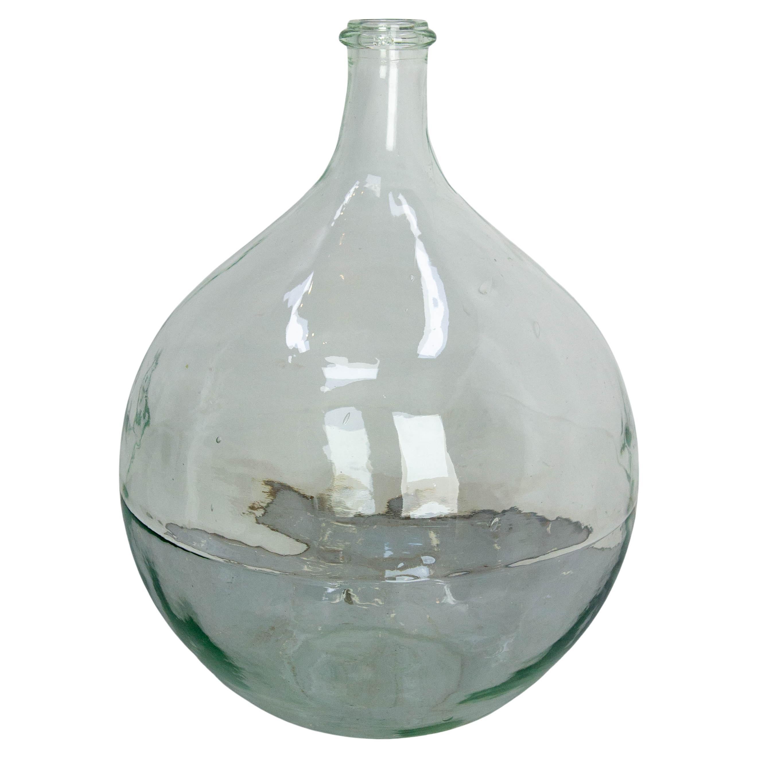 Große Vintage-Glasflasche Demijohns Lady Jeanne oder Carboy