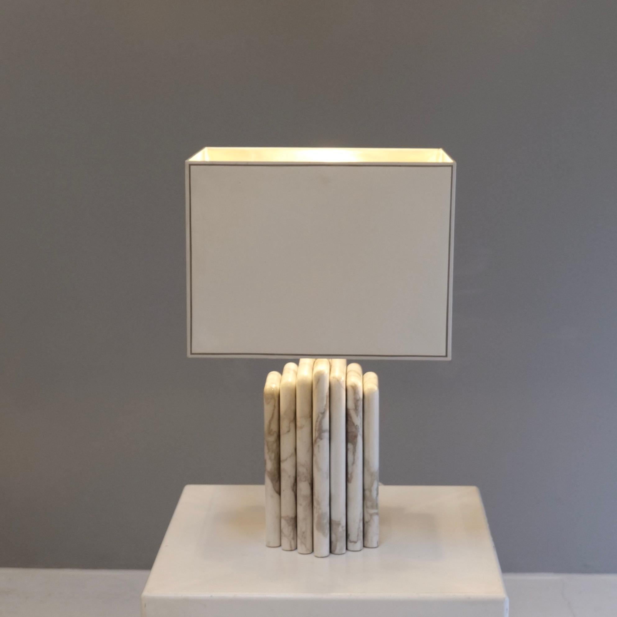 Vintage Big Italian Brutalist Marble Lamp, 1980s For Sale 1