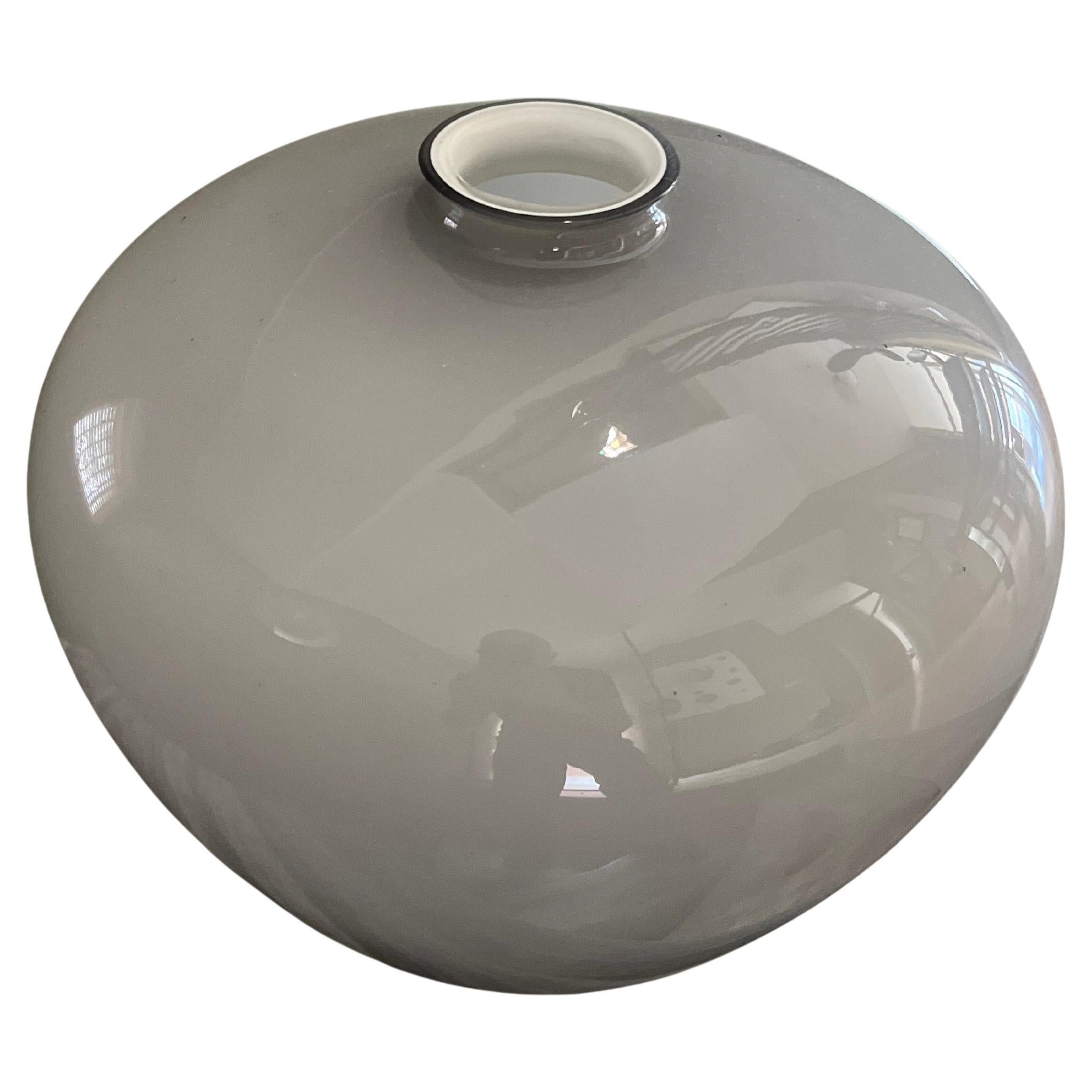 Vintage Big Murano Vase jar in White Glass, Decorative Piece