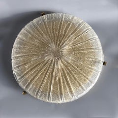 Large Murano Rugiadoso Glass Flush Mount by Hillebrand Germany, 1970s