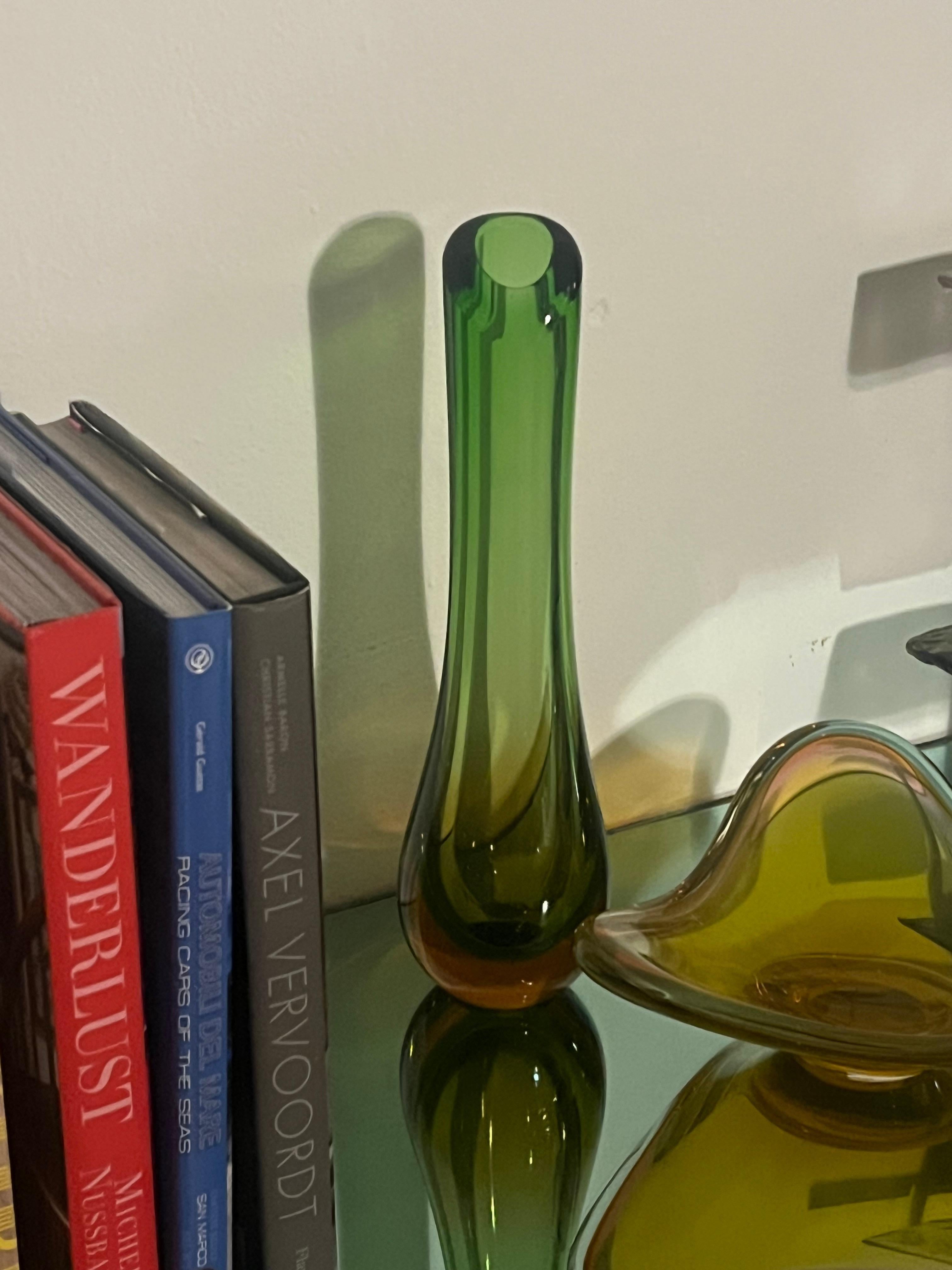 Vaso di Murano grande, alto e pesante d'epoca in vetro 