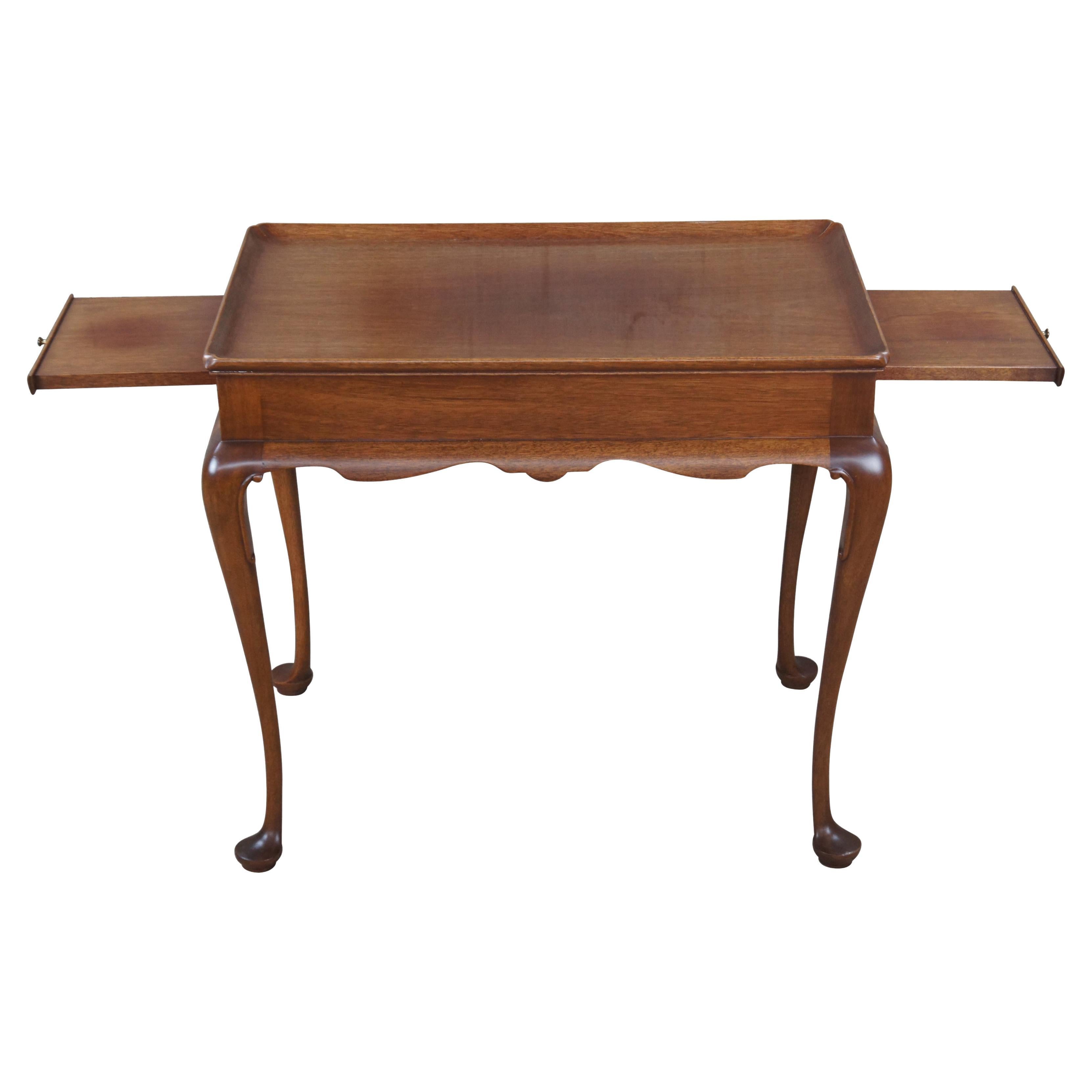 Mesa auxiliar de caoba con bandeja extraíble estilo Queen Anne Vintage Biggs