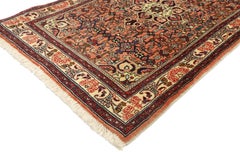 Vintage Bijar Persian Rug with Medallion Design and Traditional Style